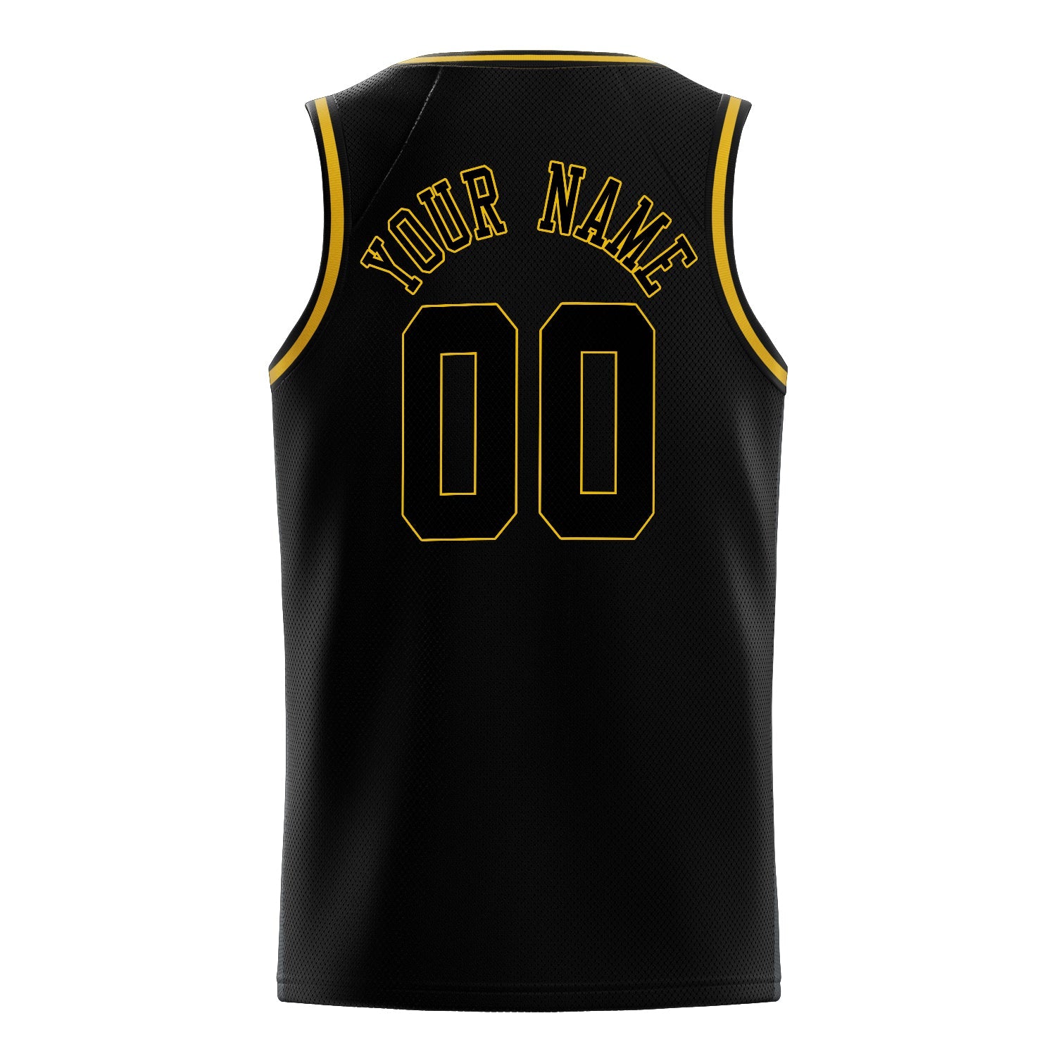 Custom Black Gold Solid-Color Basketball Jersey