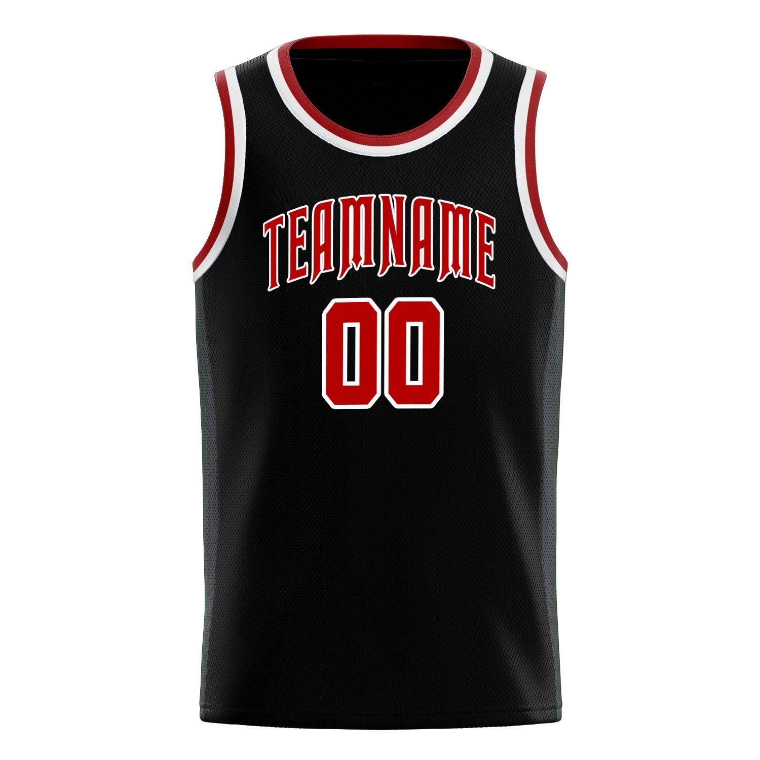 Custom Black Red Solid-Color Basketball Jersey