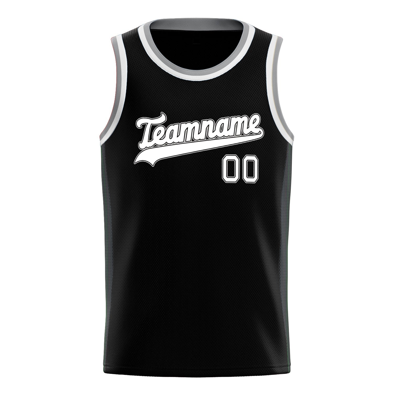 Custom Black White Solid-Color Basketball Jersey