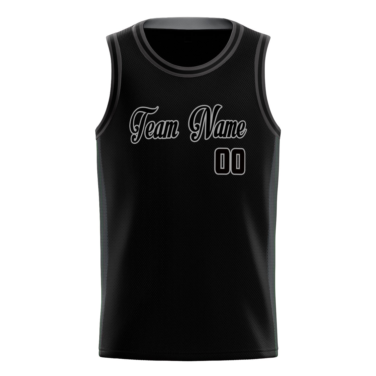 Custom Black Gray Solid-Color Basketball Jersey