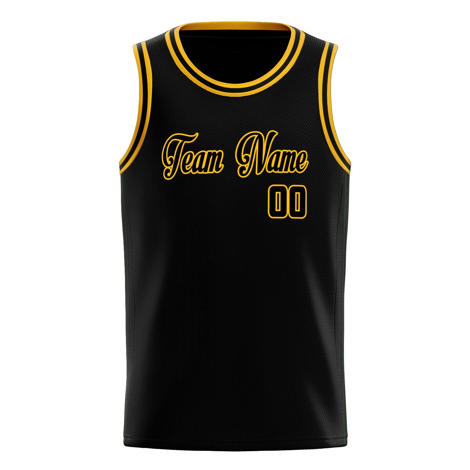 Custom Black Gold Solid-Color Basketball Jersey