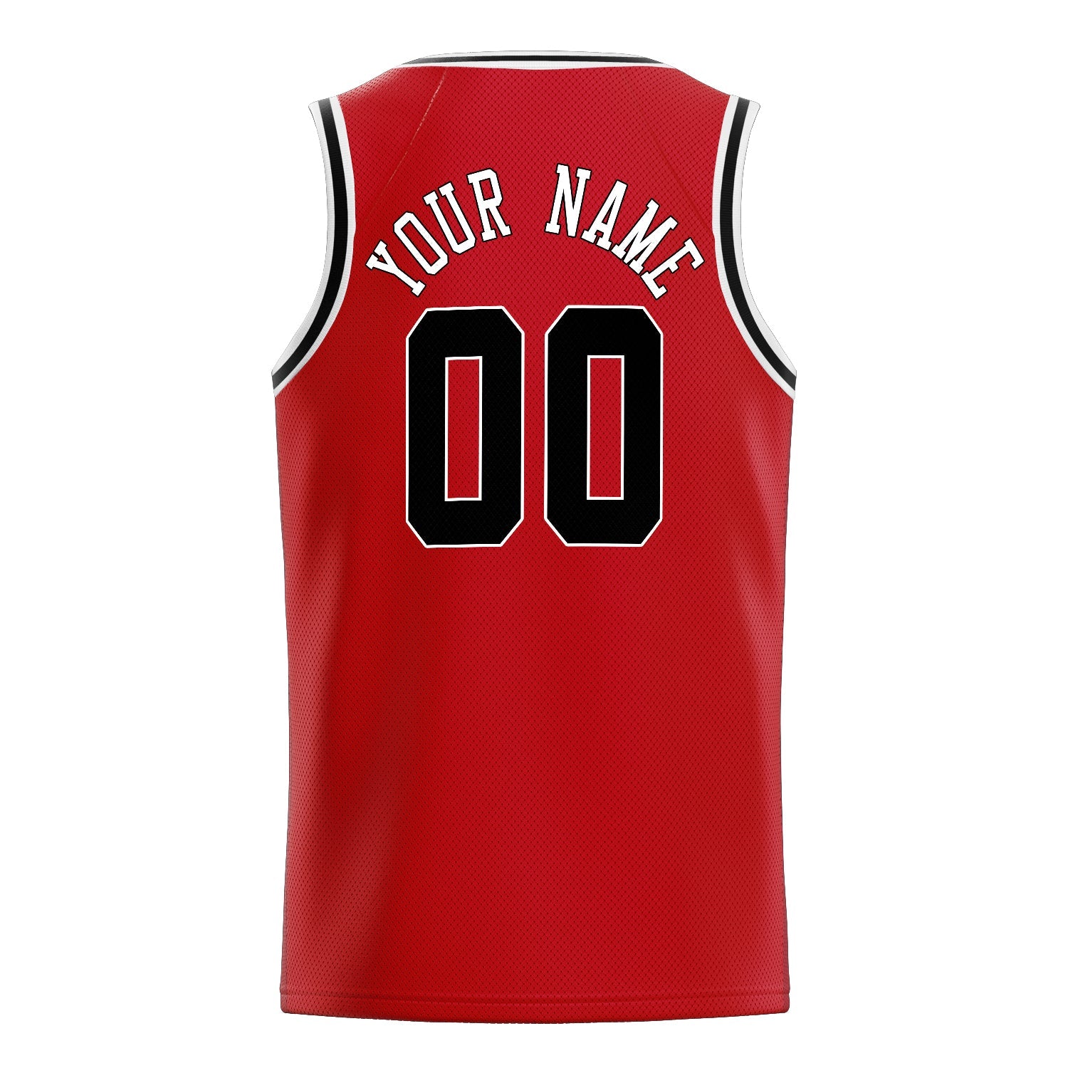 Custom Red Black Solid-Color Basketball Jersey