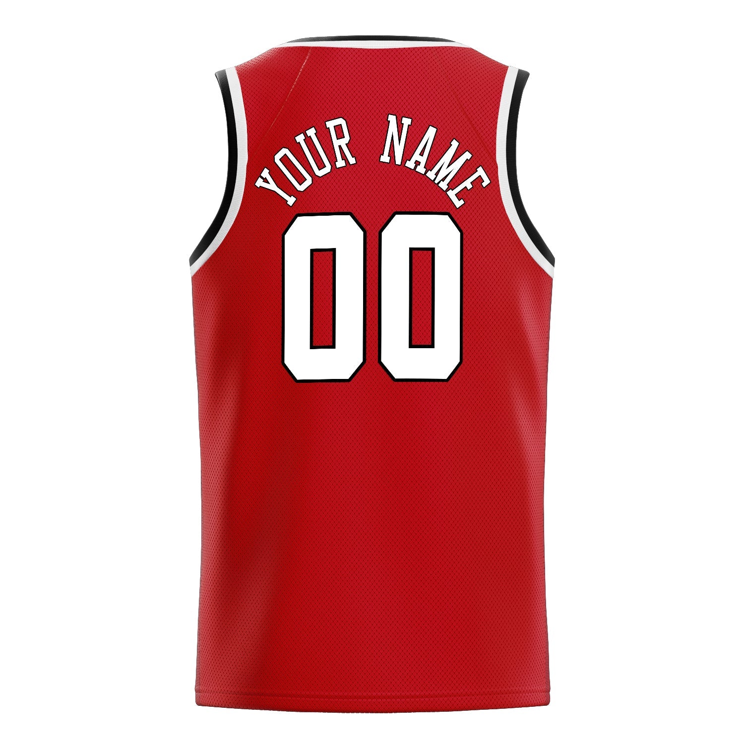 Custom Red White Solid-Color Basketball Jersey