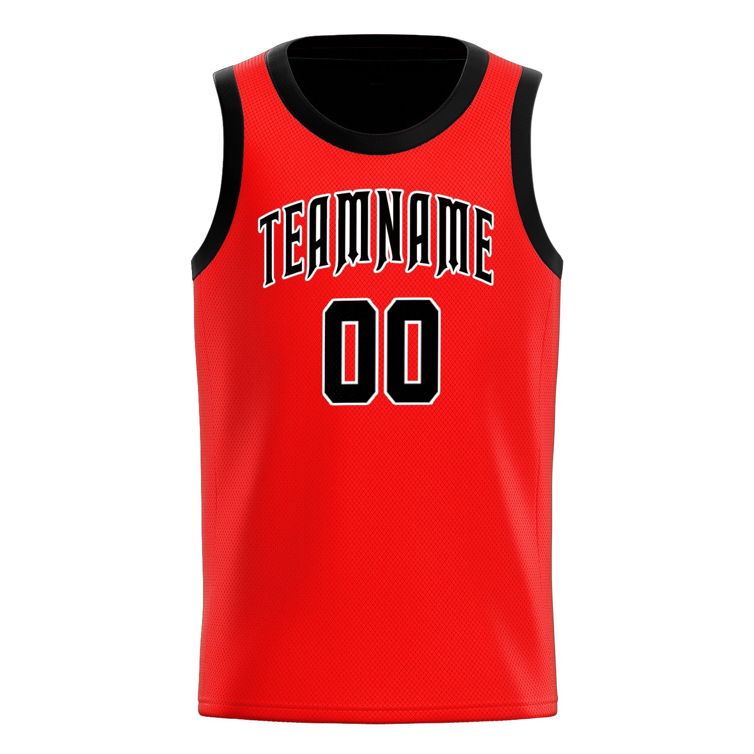 Custom Red Black Solid-Color Basketball Jersey