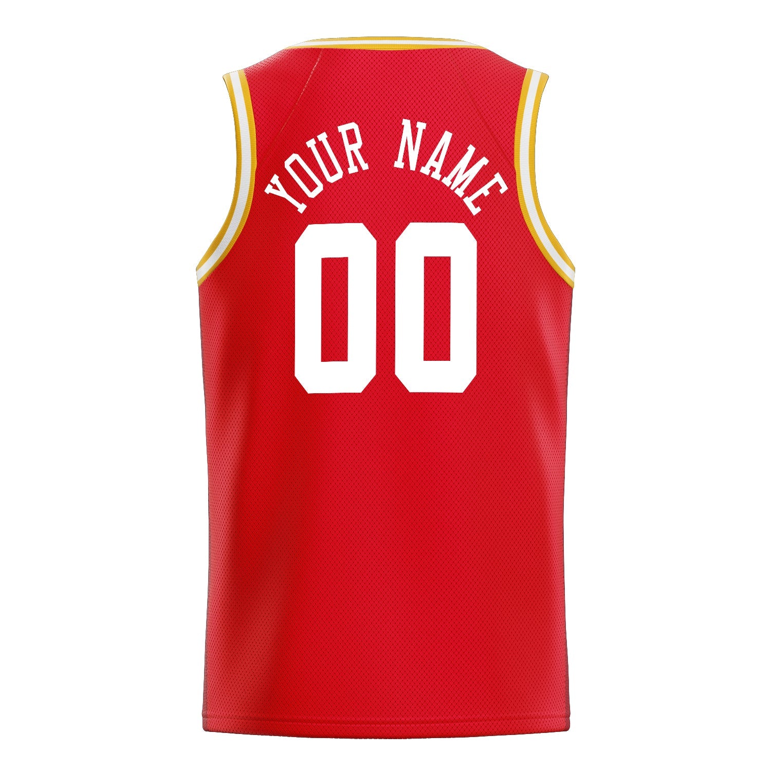 Custom Red White Solid-Color Basketball Jersey