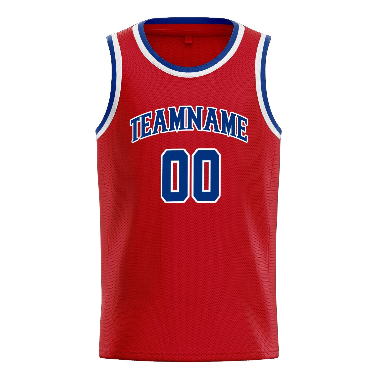 Custom Red Royal Solid-Color Basketball Jersey