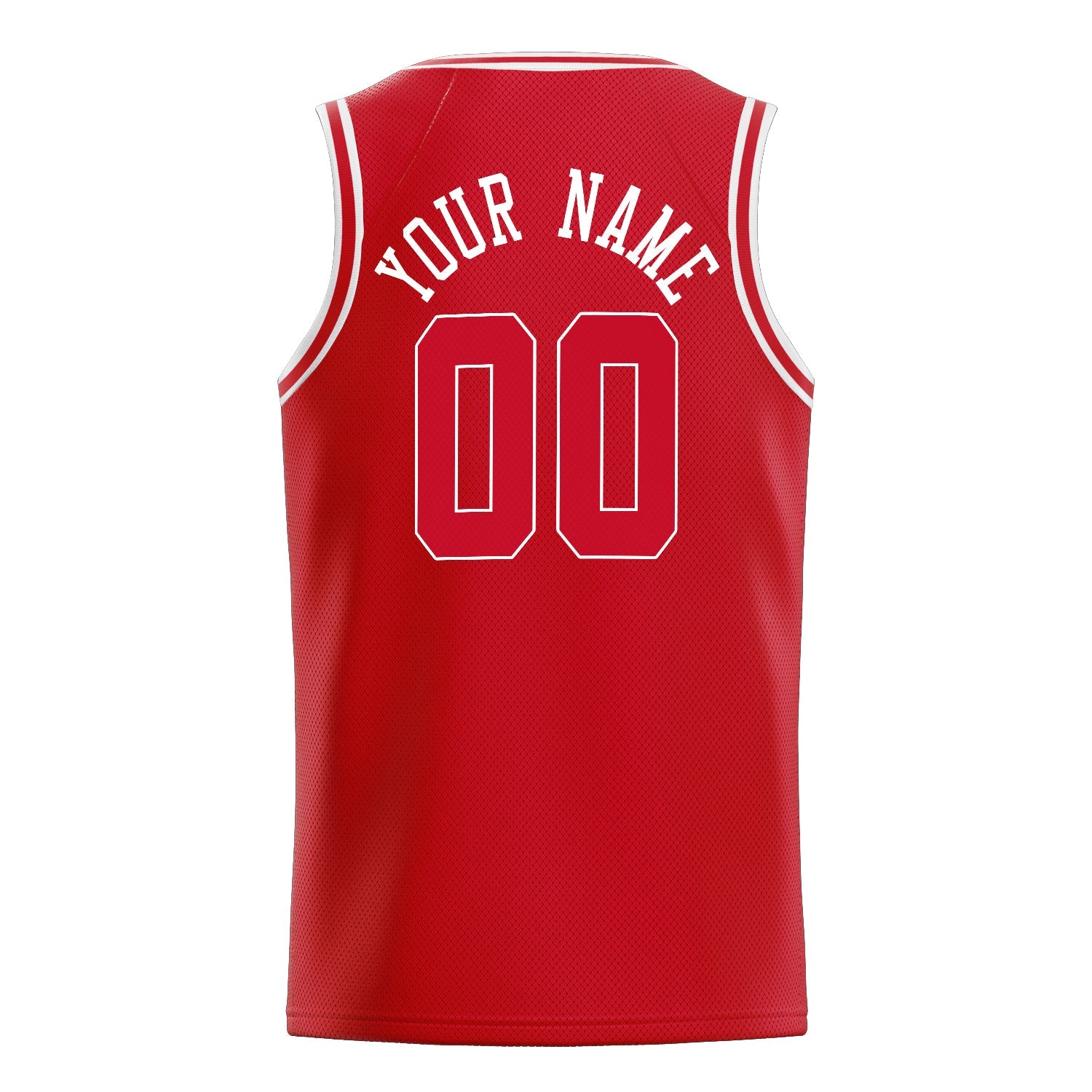 Custom Red White Solid-Color Basketball Jersey