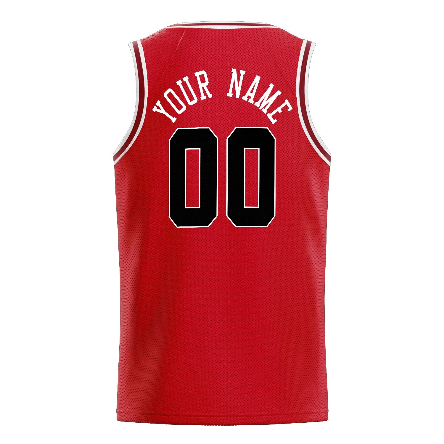 Custom Red Black Solid-Color Basketball Jersey