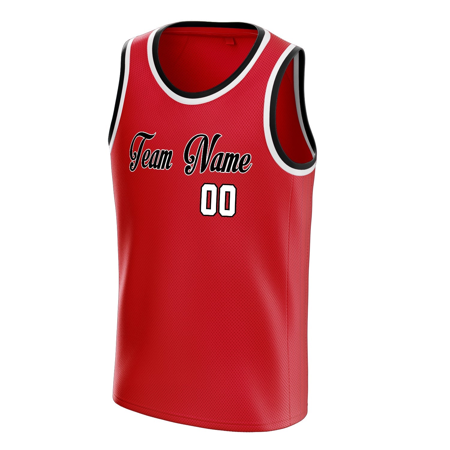 Custom Red White Solid-Color Basketball Jersey