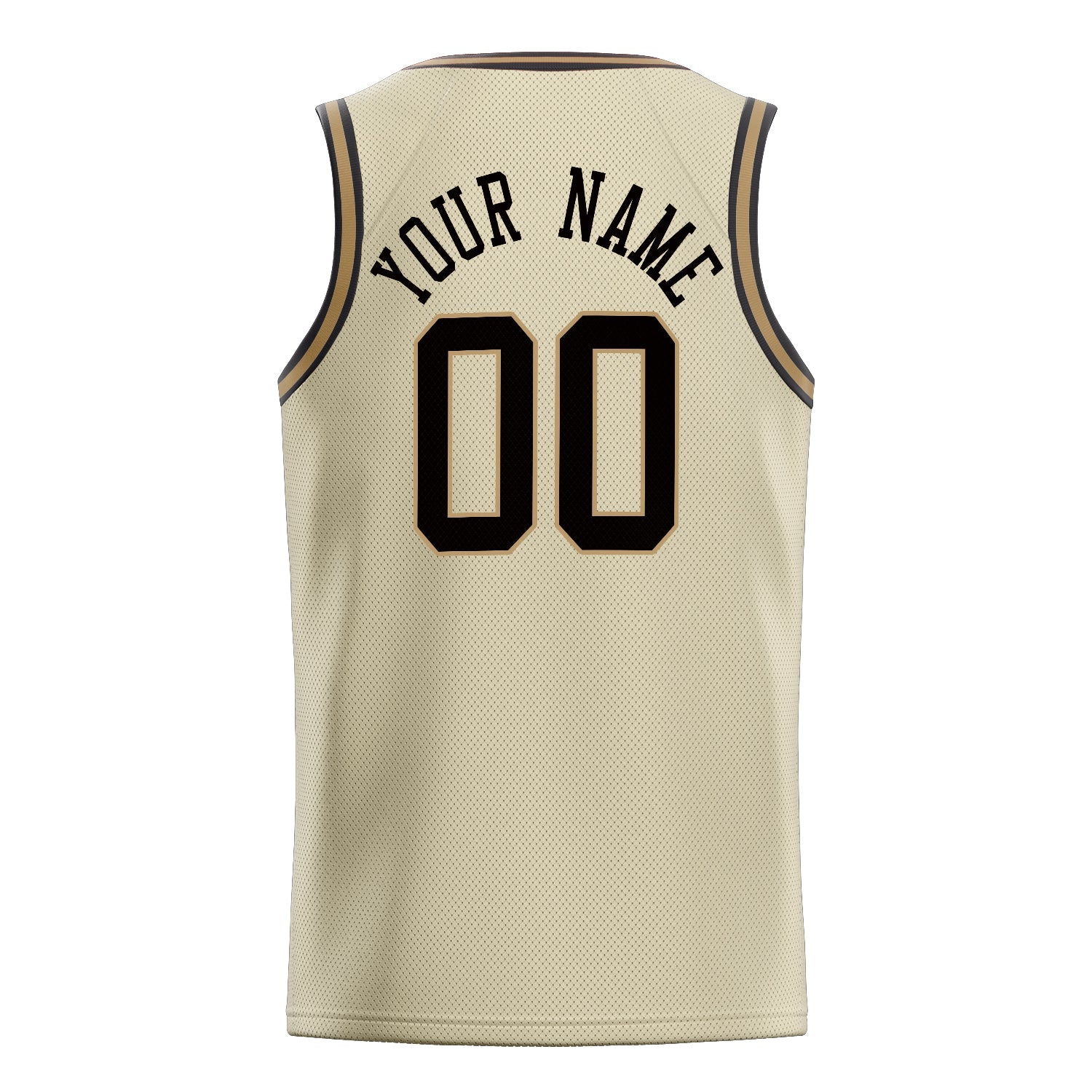 Custom Cream Black Solid-Color Basketball Jersey