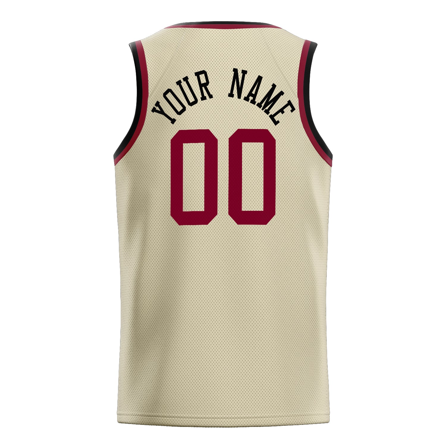 Custom Cream Red Solid-Color Basketball Jersey