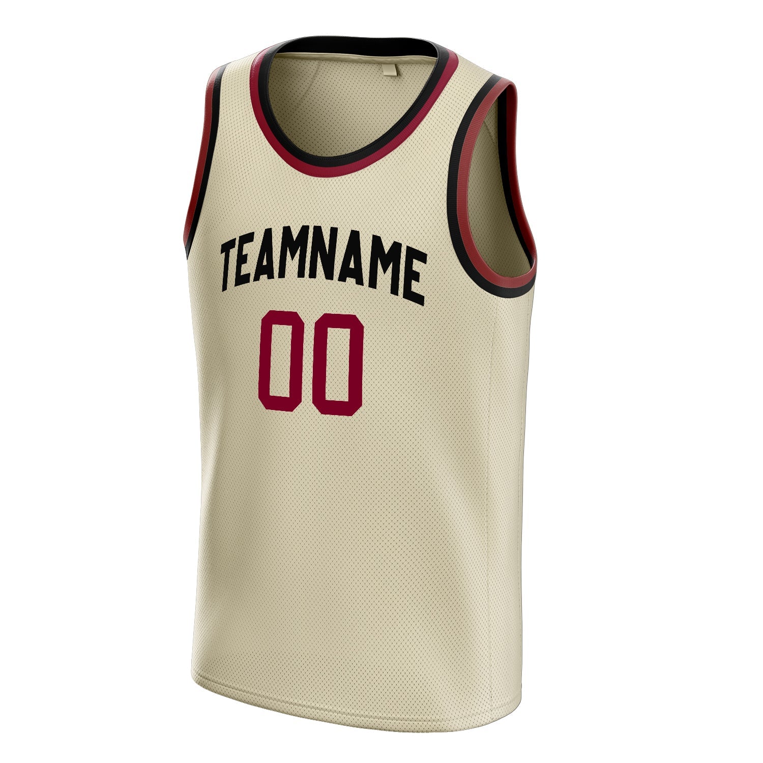 Custom Cream Red Solid-Color Basketball Jersey