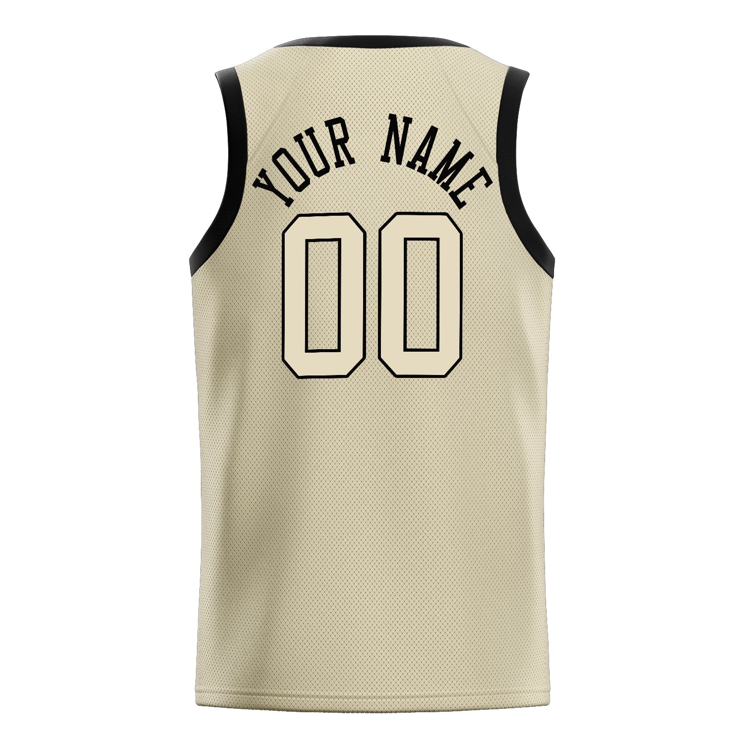 Custom Cream Black Solid-Color Basketball Jersey