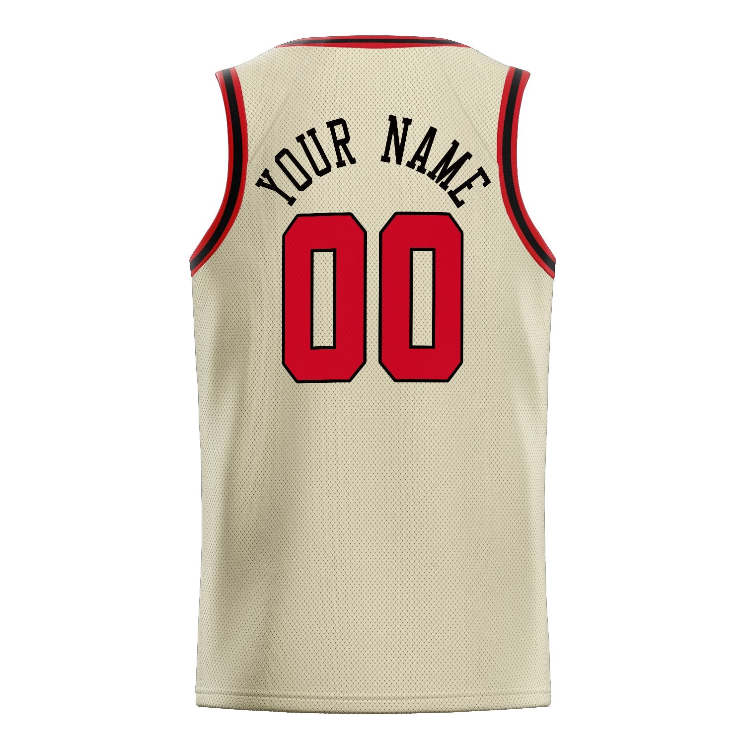 Custom Cream Red Solid-Color Basketball Jersey