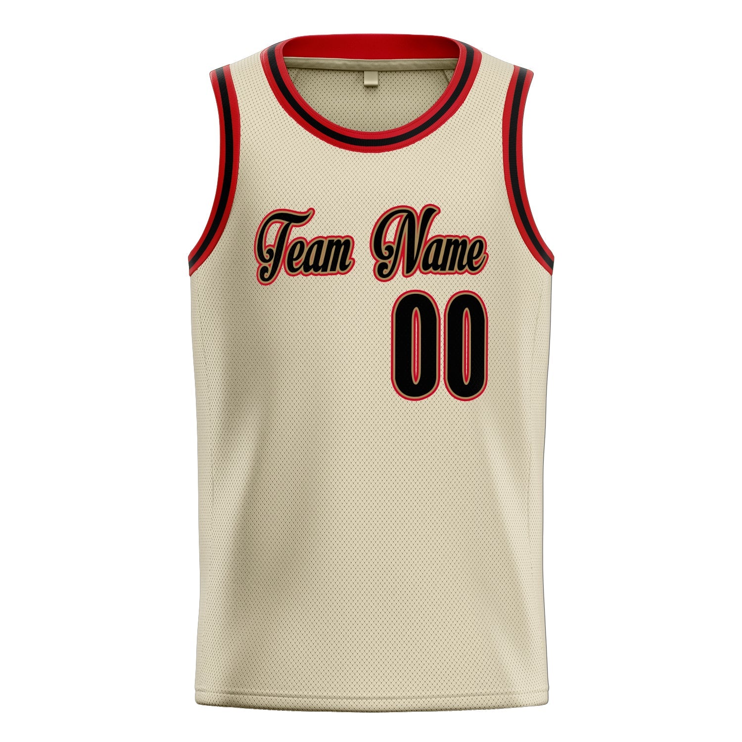 Custom Cream Black Solid-Color Basketball Jersey