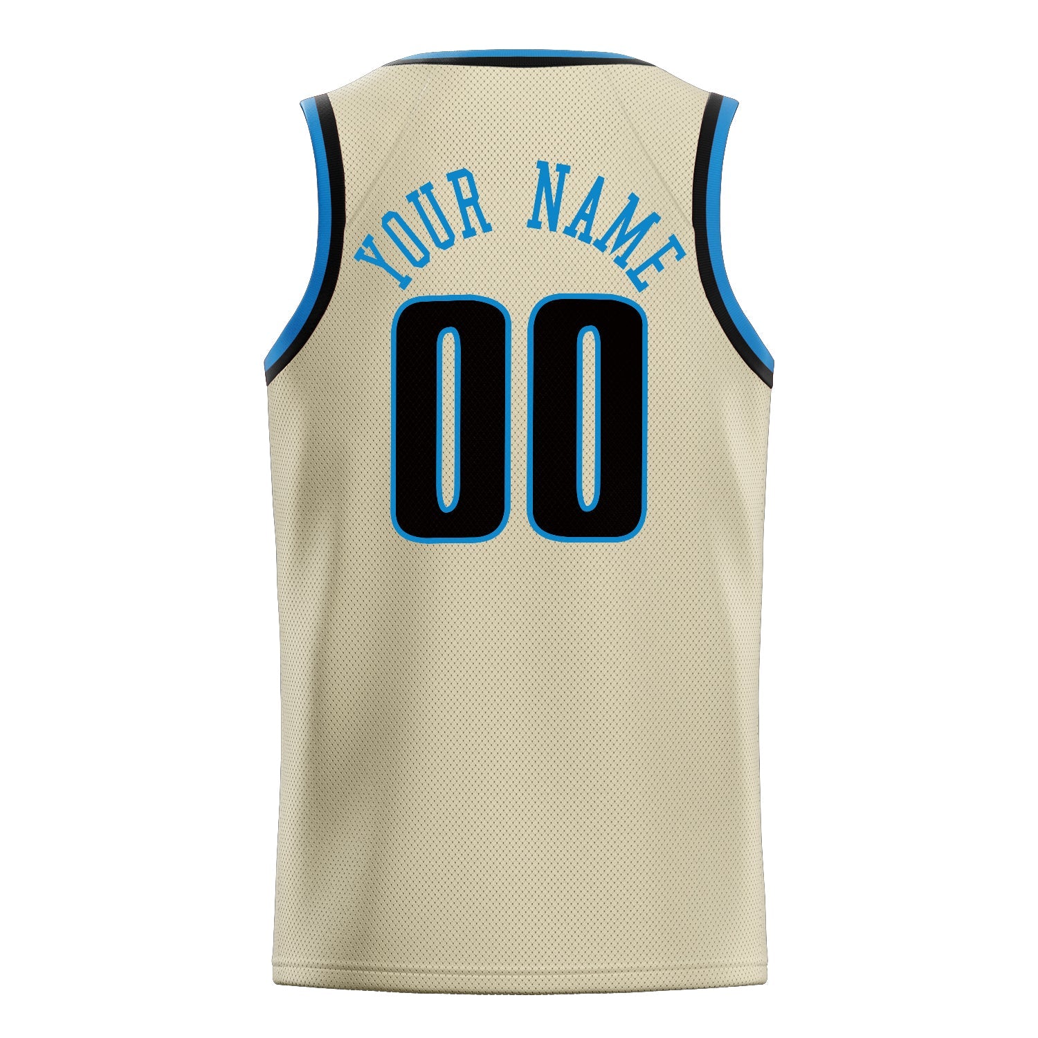 Custom Cream Blue Solid-Color Basketball Jersey