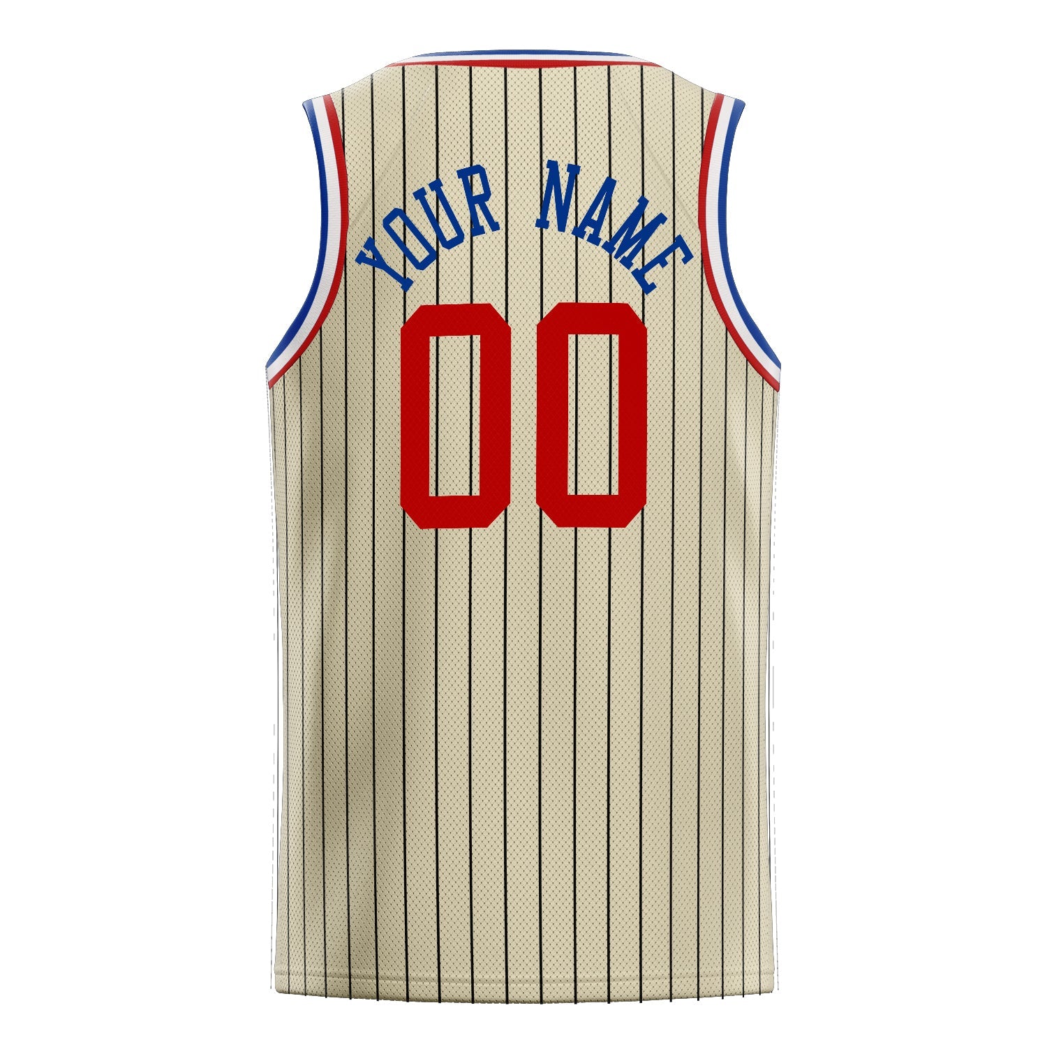 Custom Cream Orange Black-Pinstripe Basketball Jersey