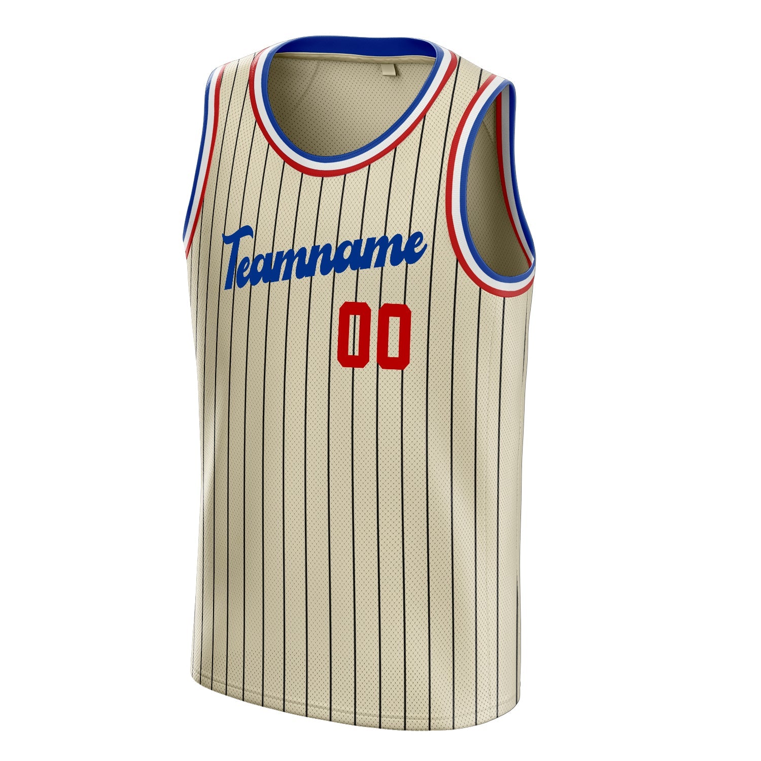 Custom Cream Orange Black-Pinstripe Basketball Jersey