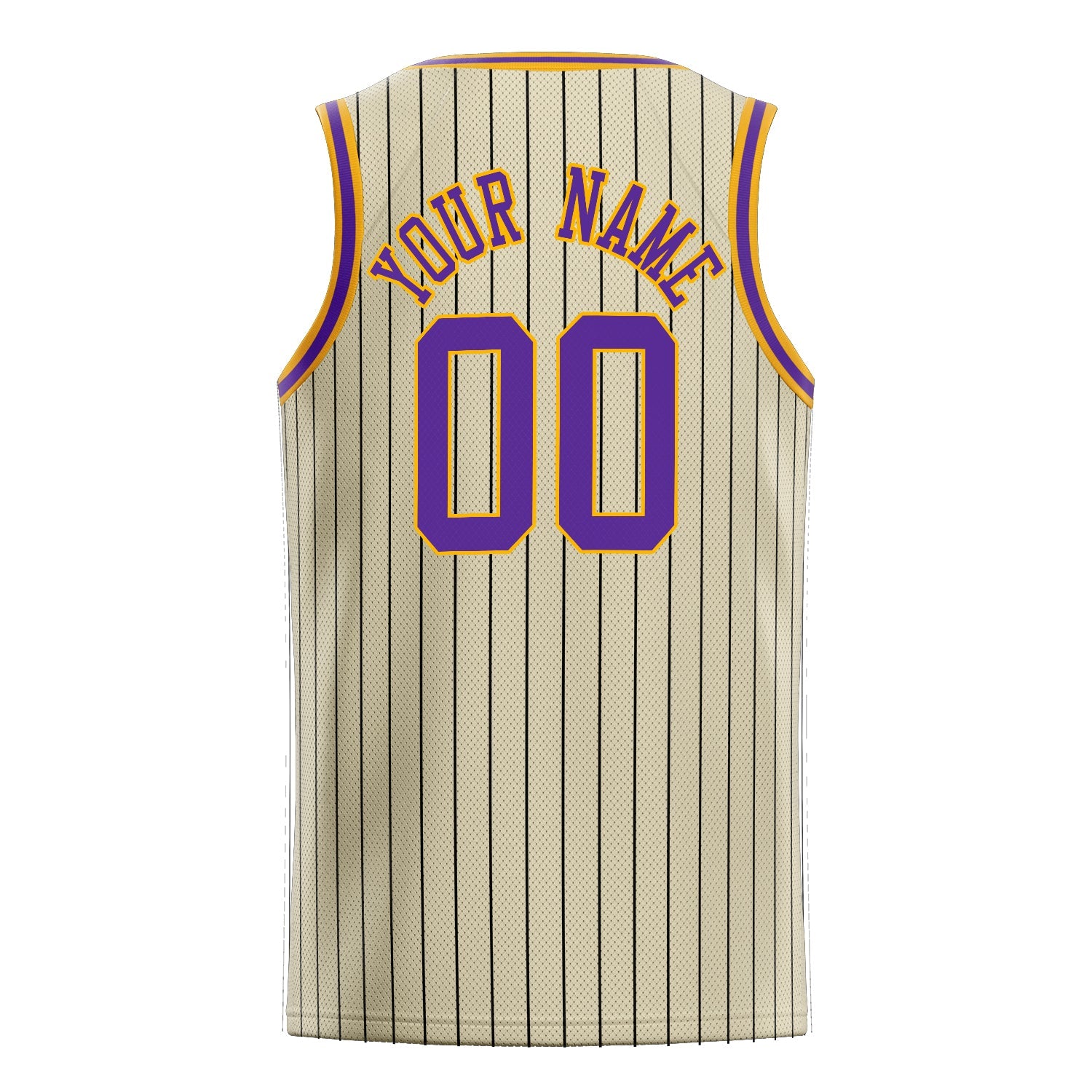 Custom Cream Purple Black-Pinstripe Basketball Jersey