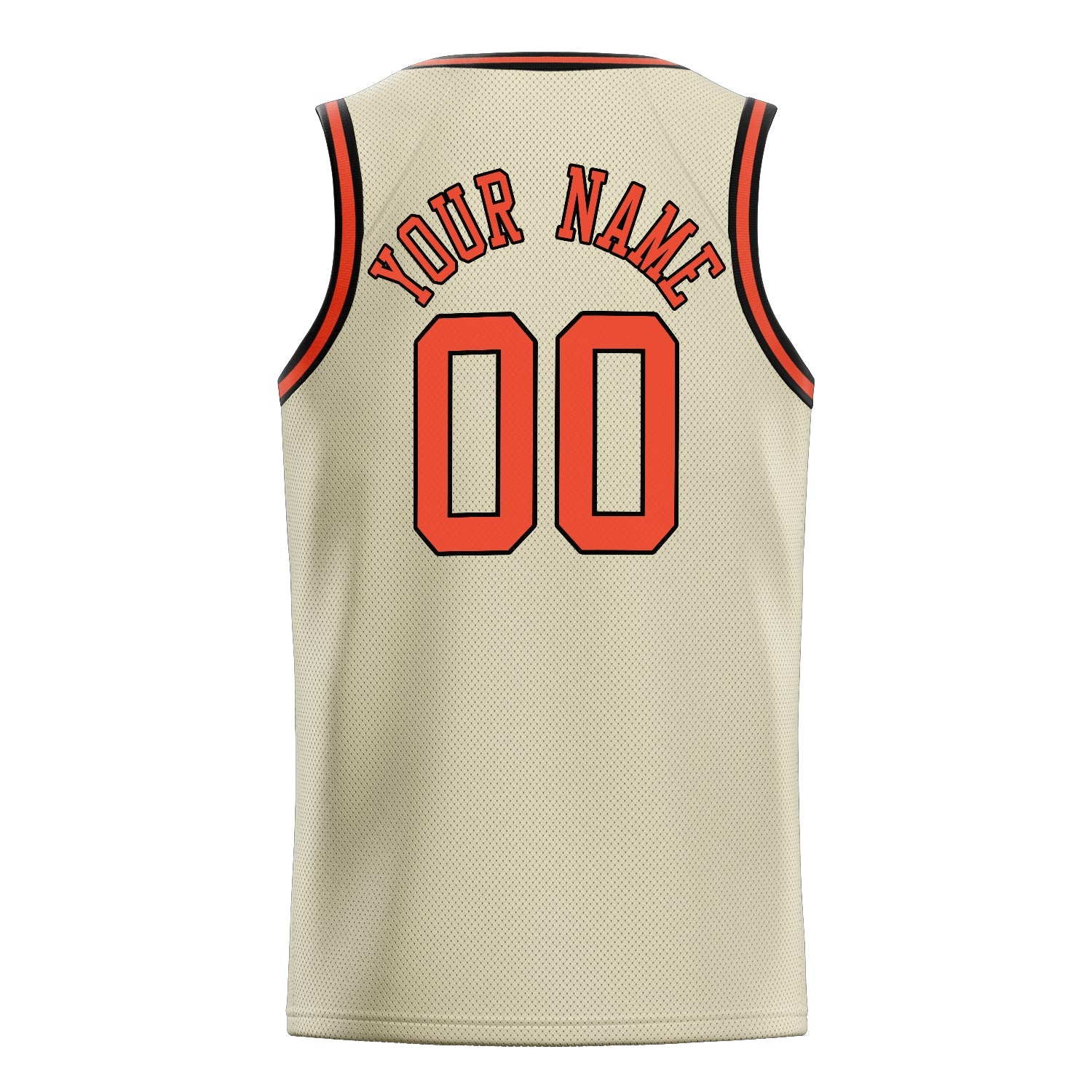 Custom Cream Orange Solid-Color Basketball Jersey