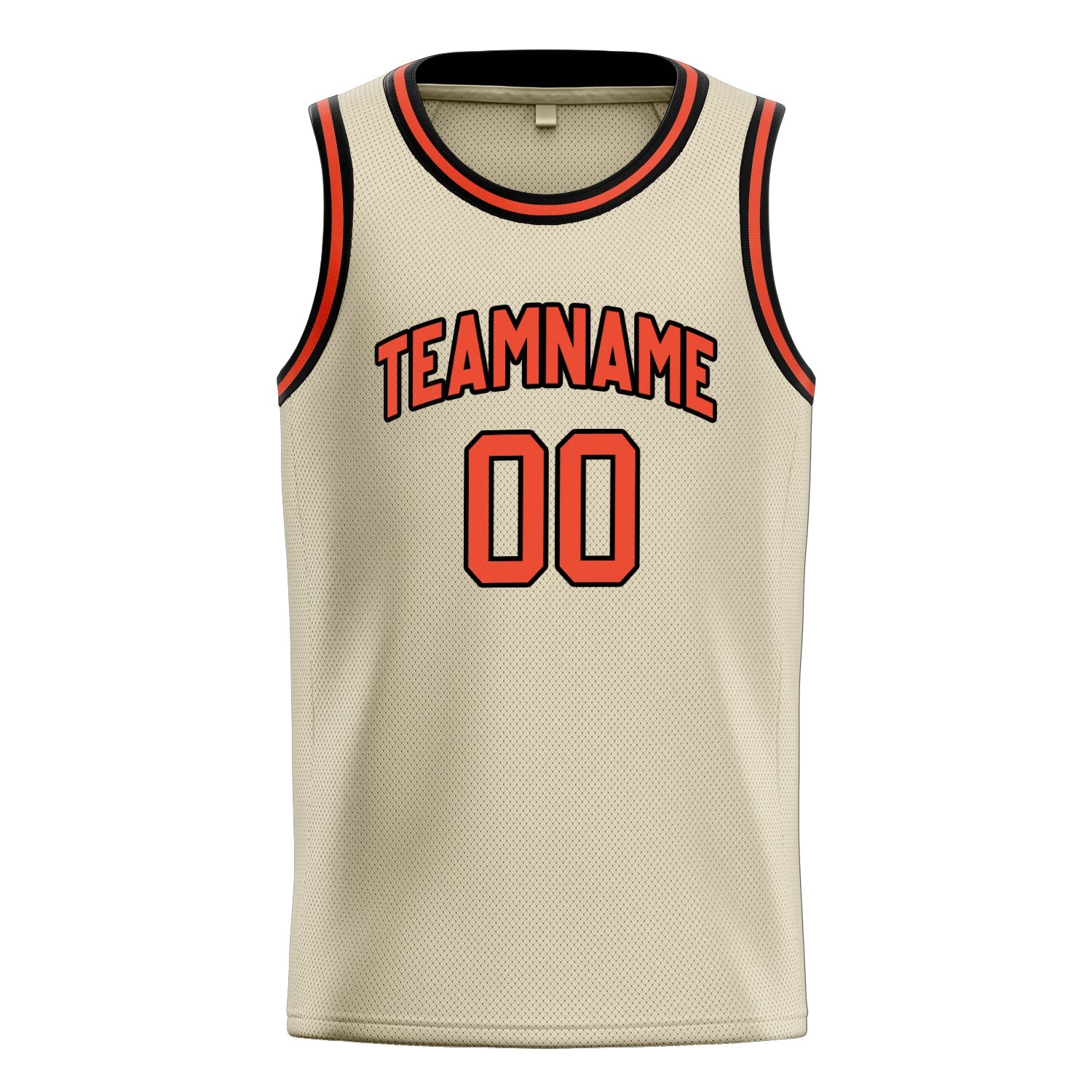 Custom Cream Orange Solid-Color Basketball Jersey