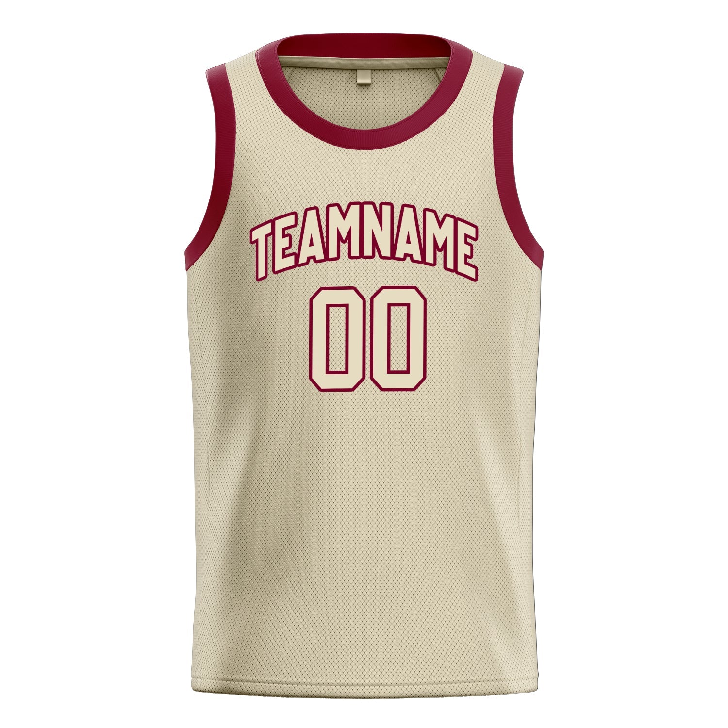 Custom Cream Maroon Solid-Color Basketball Jersey