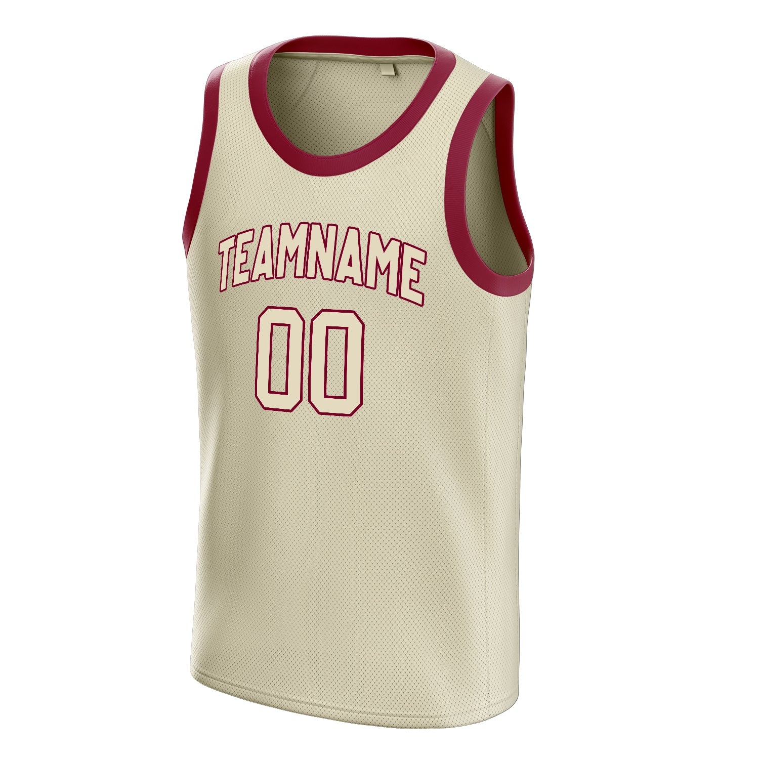 Custom Cream Maroon Solid-Color Basketball Jersey