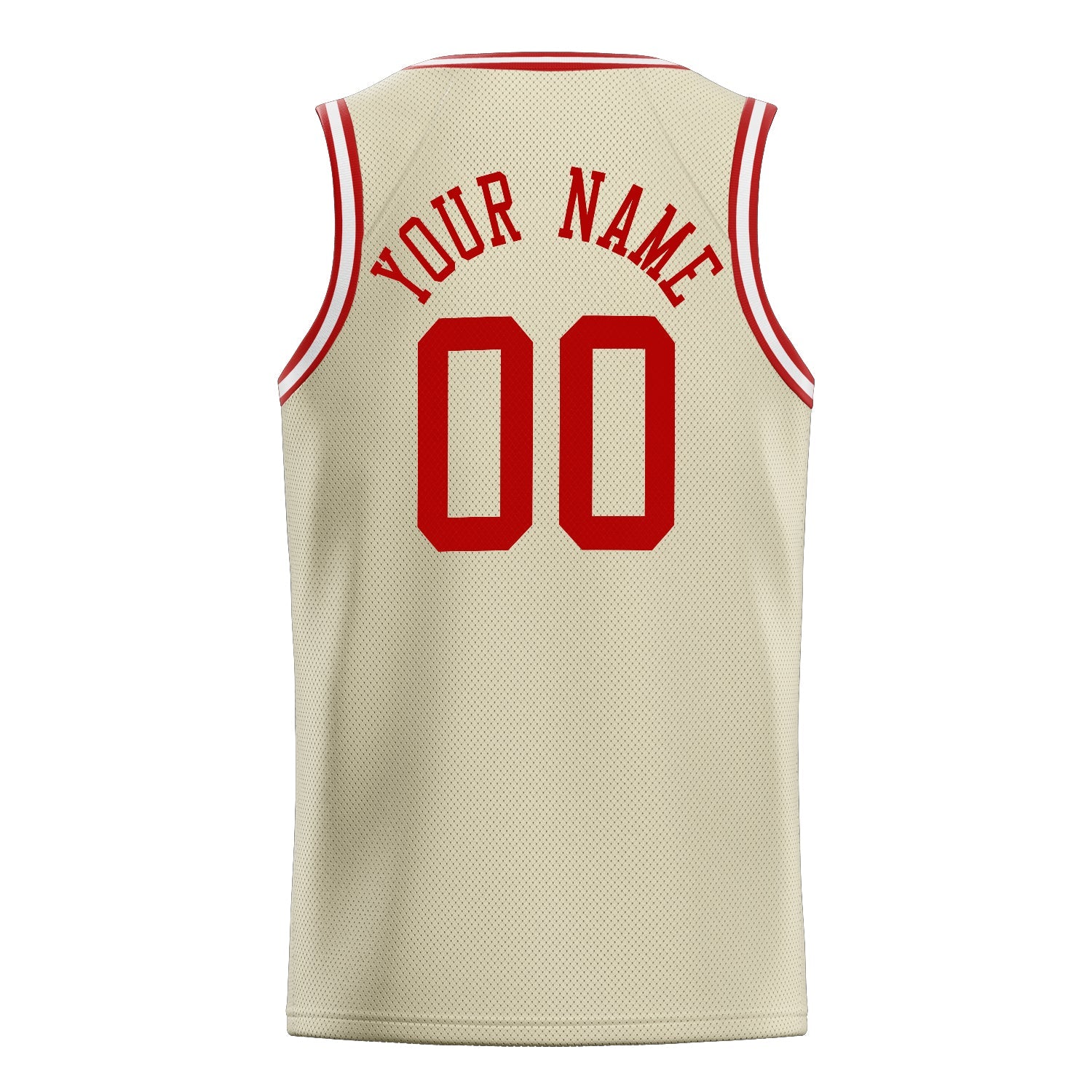 Custom Cream Red Solid-Color Basketball Jersey