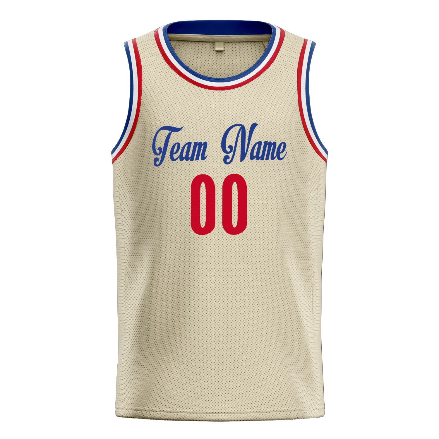 Custom Cream Red Solid-Color Basketball Jersey