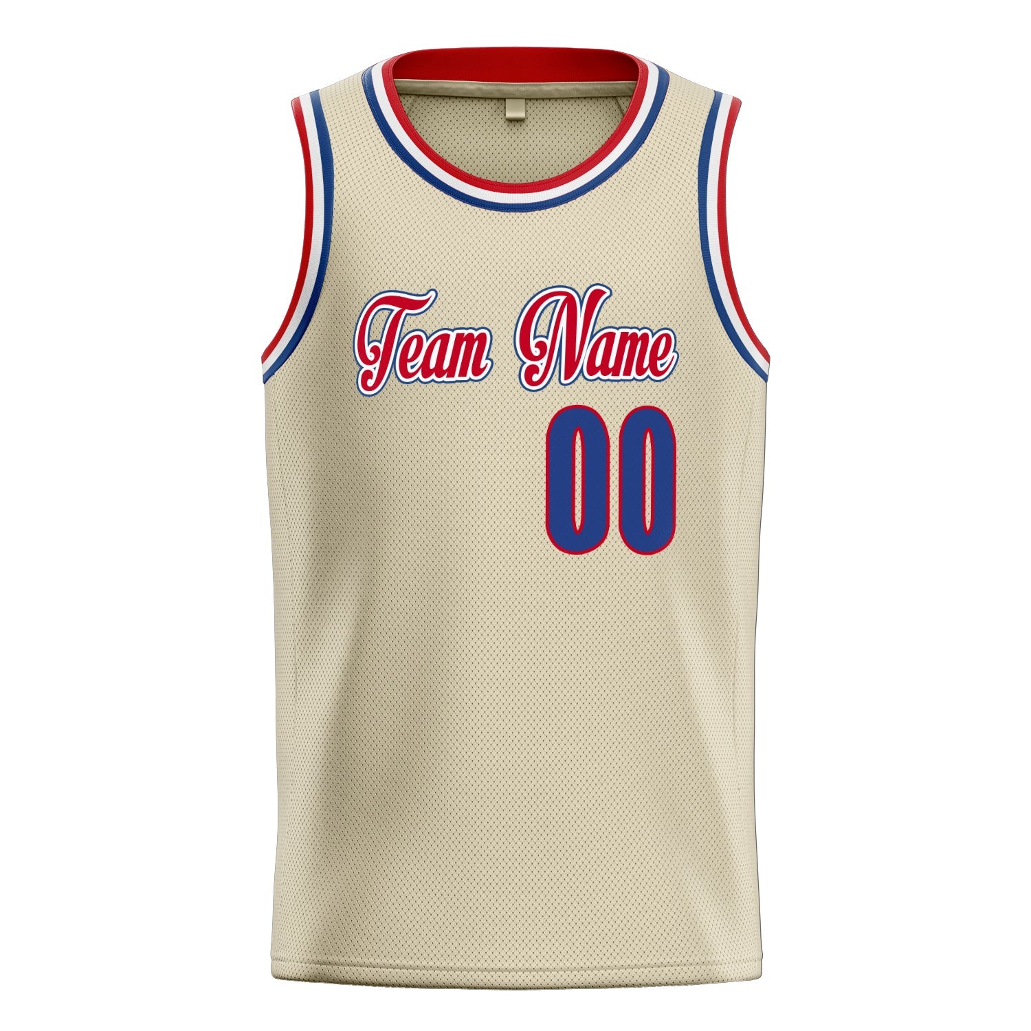 Custom Cream Royal Solid-Color Basketball Jersey