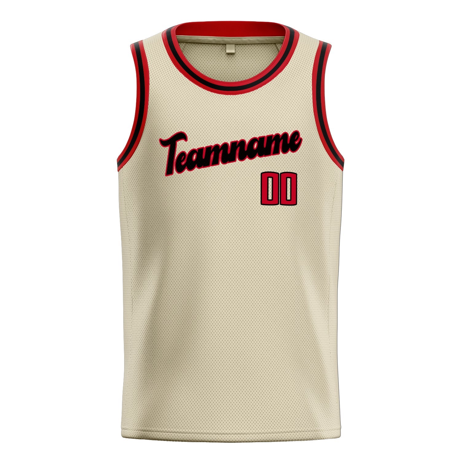 Custom Cream Red Solid-Color Basketball Jersey