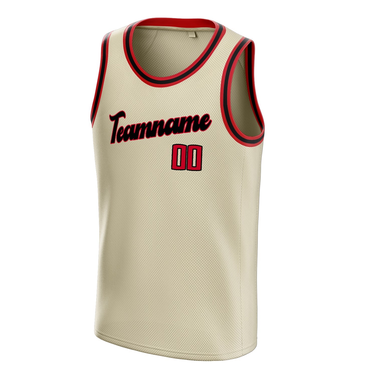 Custom Cream Red Solid-Color Basketball Jersey
