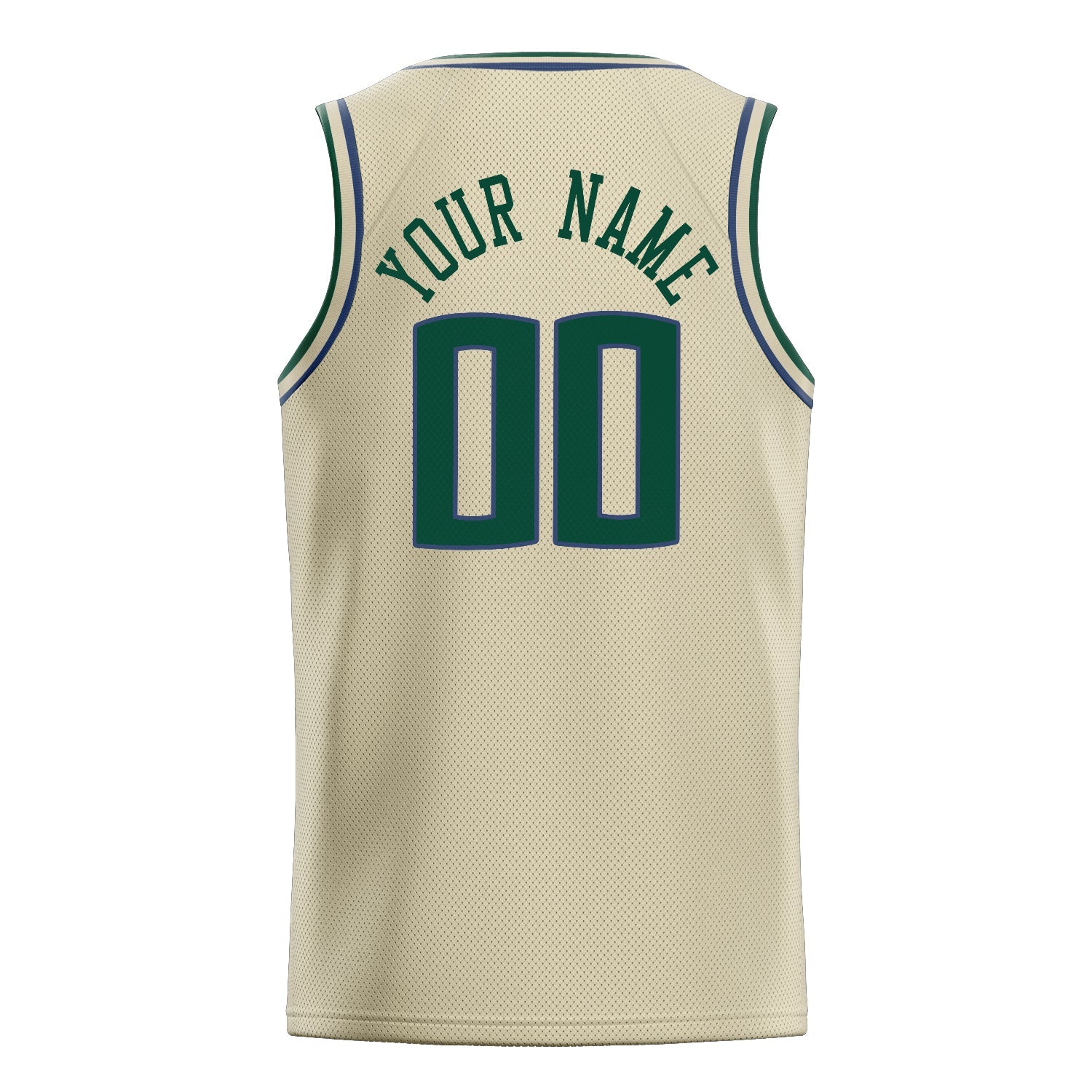 Custom Cream Kelly-Green Solid-Color Basketball Jersey
