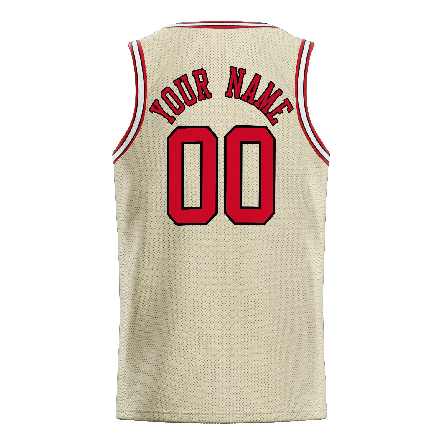 Custom Cream Red Solid-Color Basketball Jersey