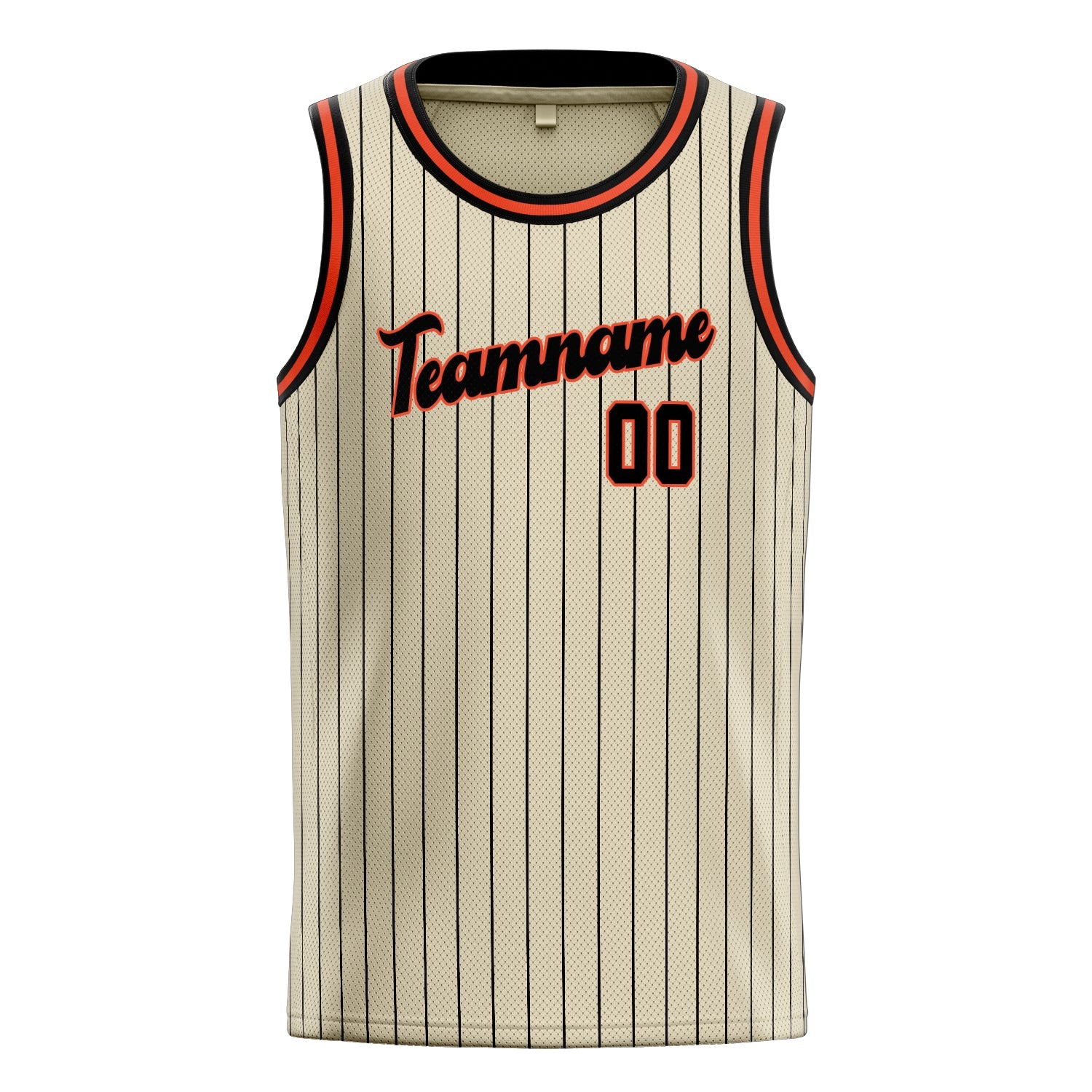 Custom Cream Black Black-Pinstripe Basketball Jersey