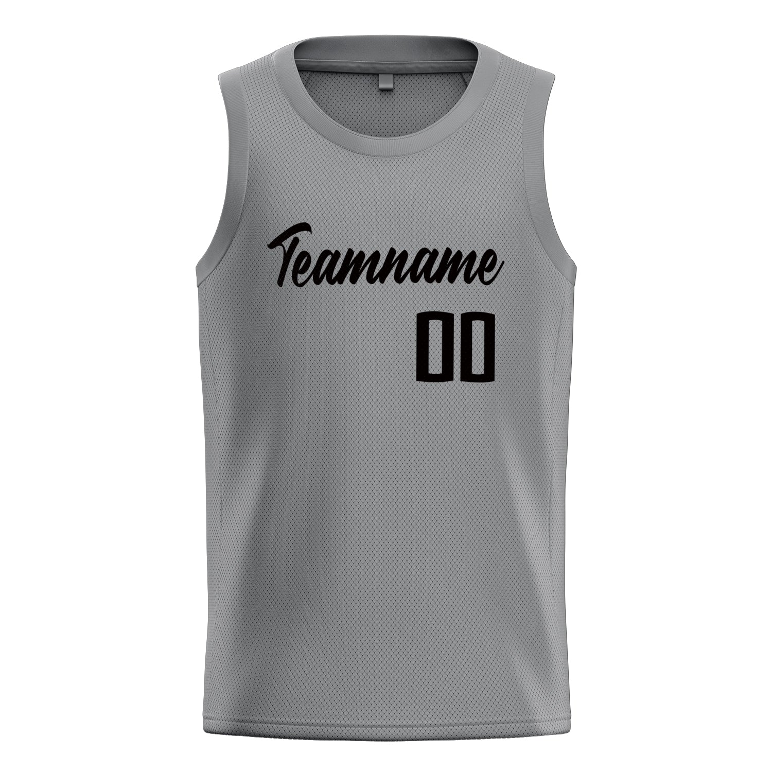Custom Gray Black Solid-Color Basketball Jersey