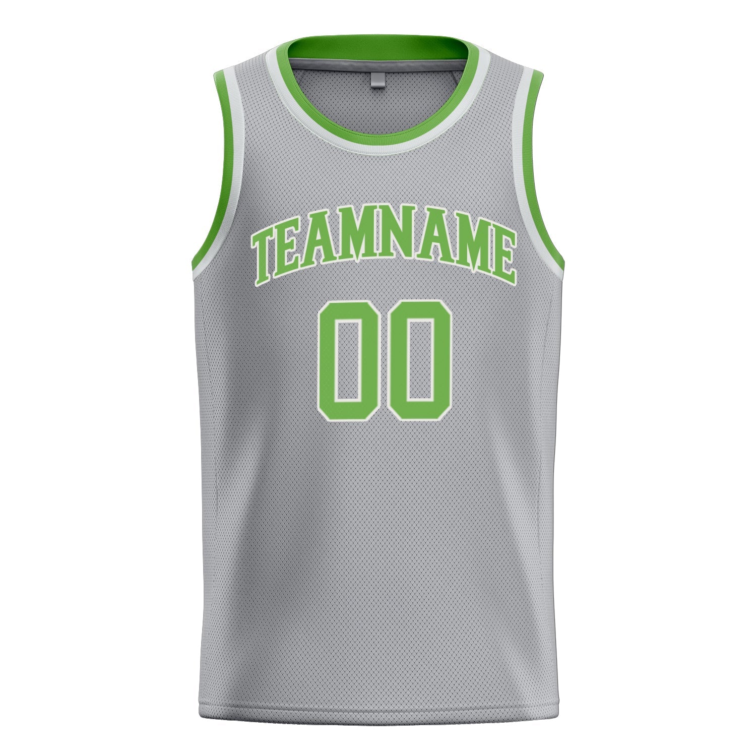 Custom Gray Neon-Green Solid-Color Basketball Jersey