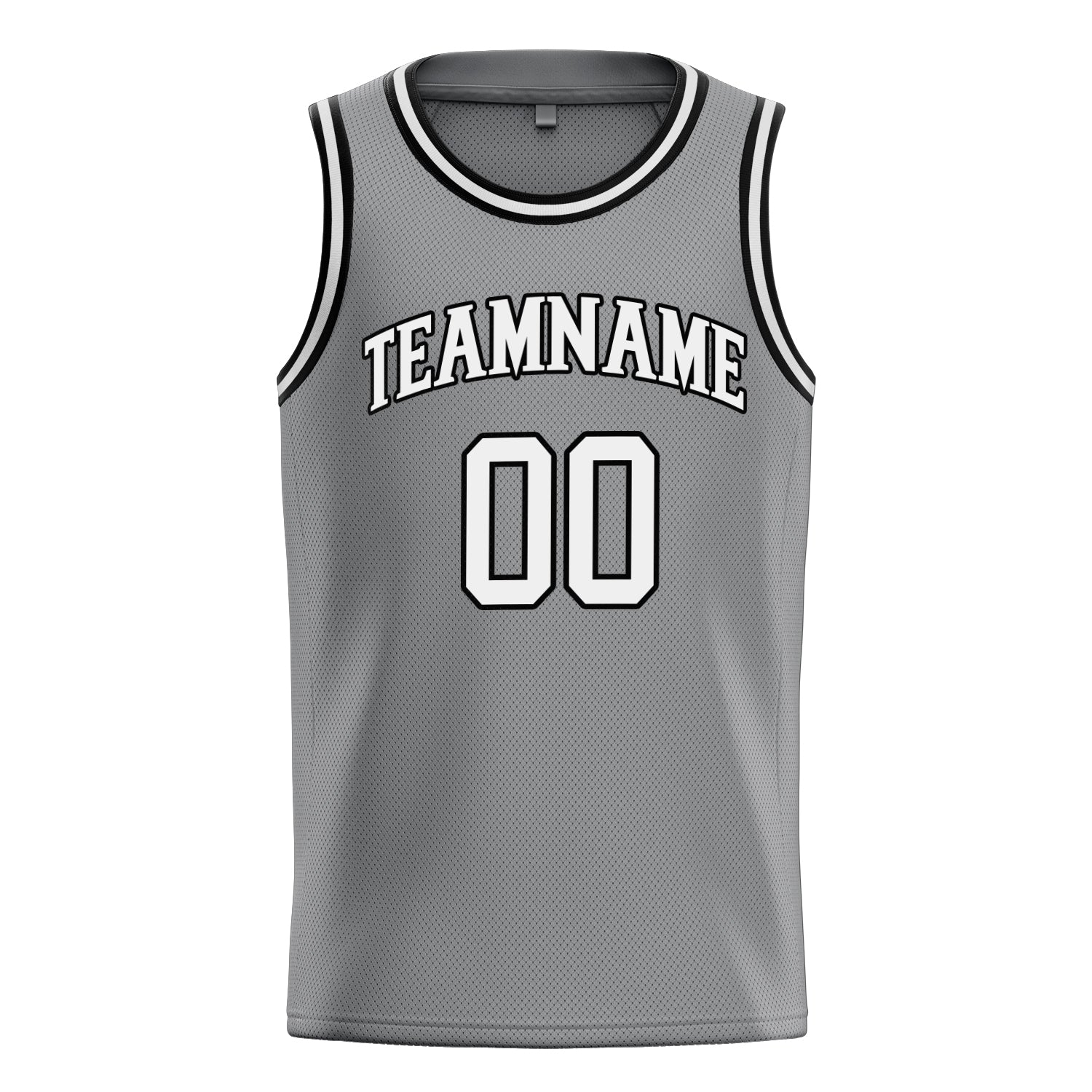 Custom Gray White Solid-Color Basketball Jersey