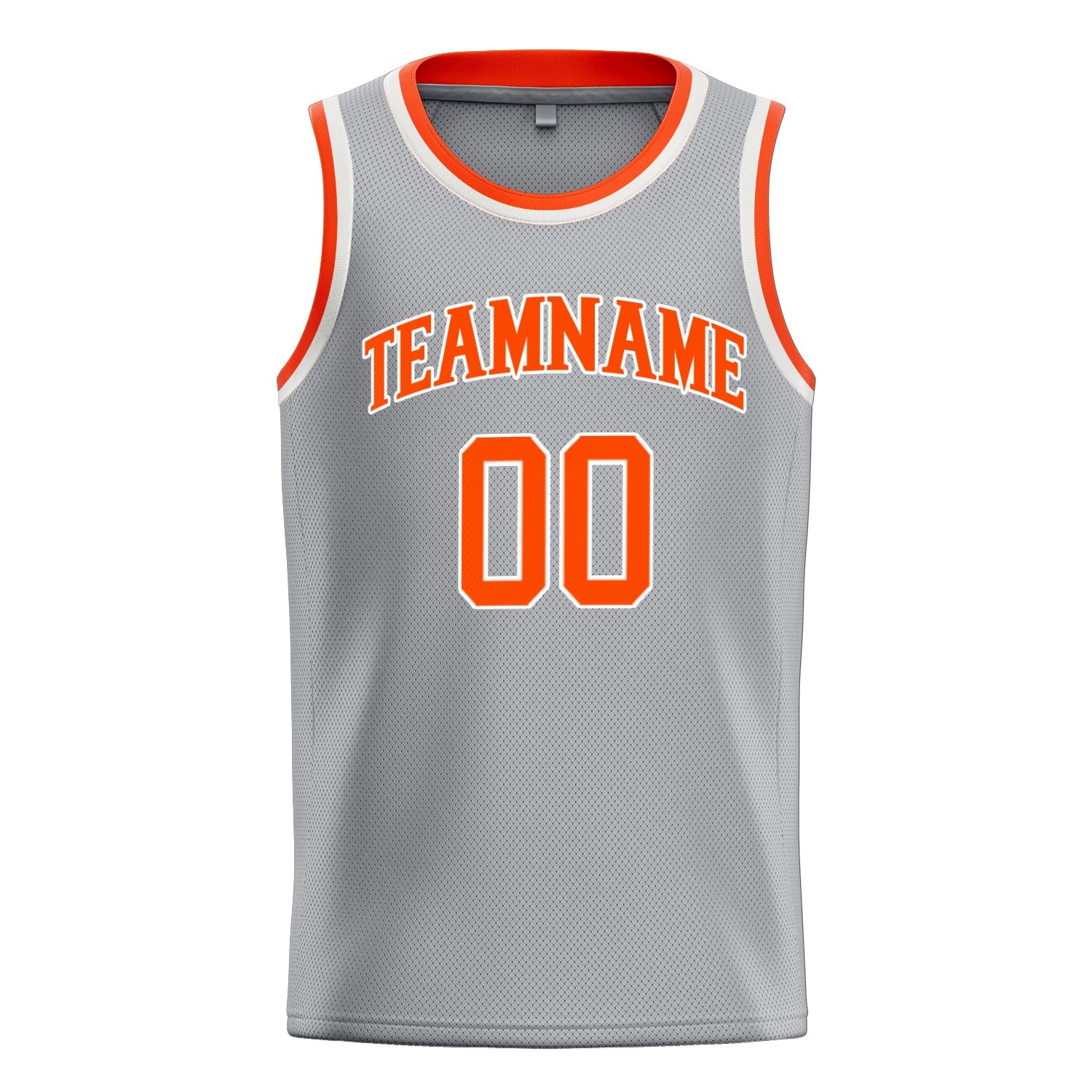 Custom Gray Orange Solid-Color Basketball Jersey