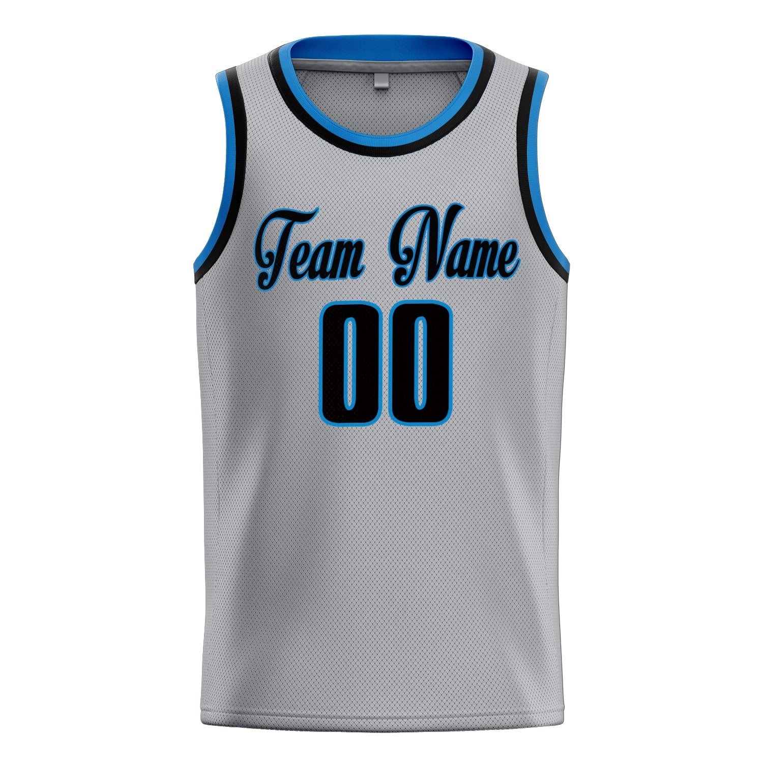 Custom Gray Navy Solid-Color Basketball Jersey