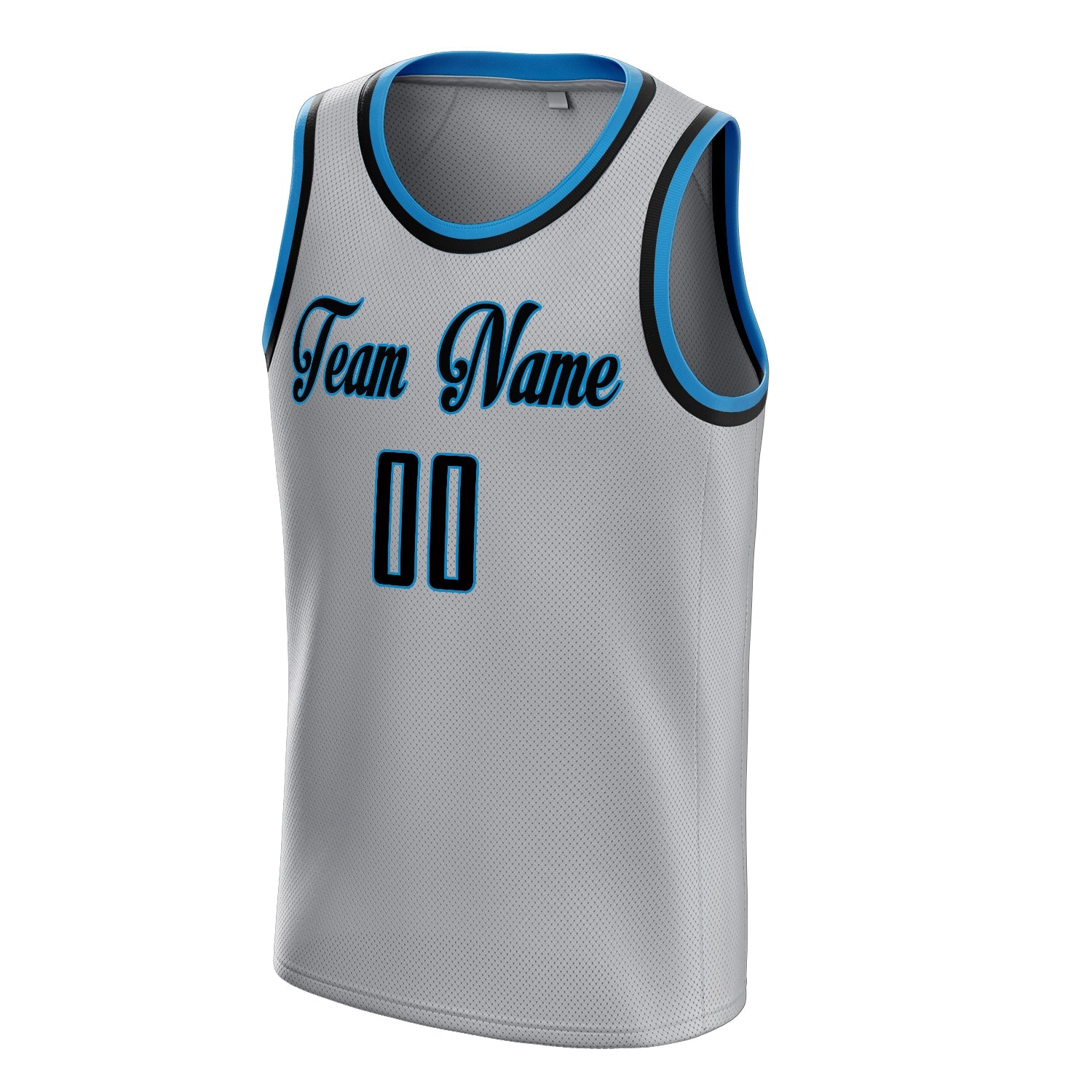 Custom Gray Navy Solid-Color Basketball Jersey