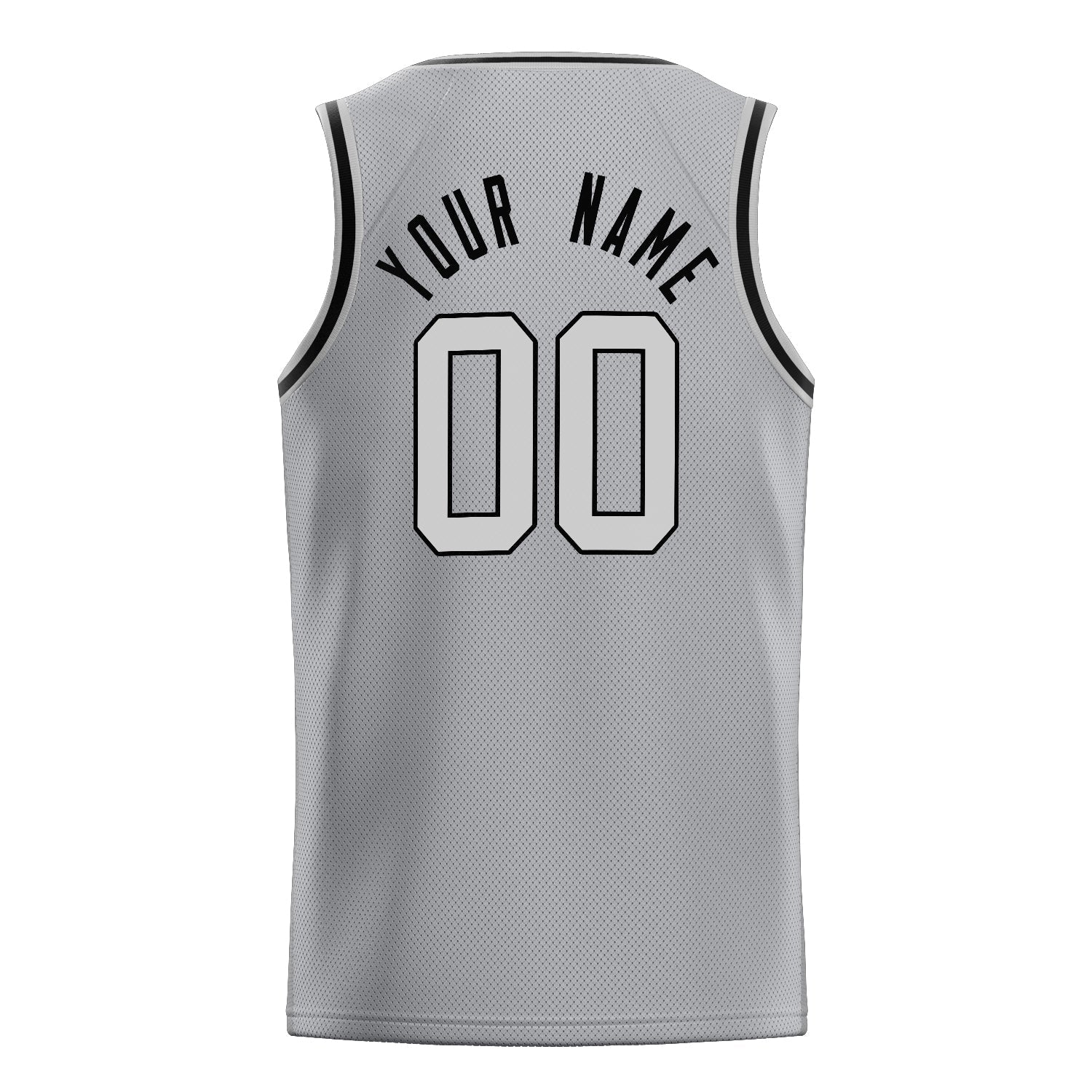 Custom Gray Black Solid-Color Basketball Jersey