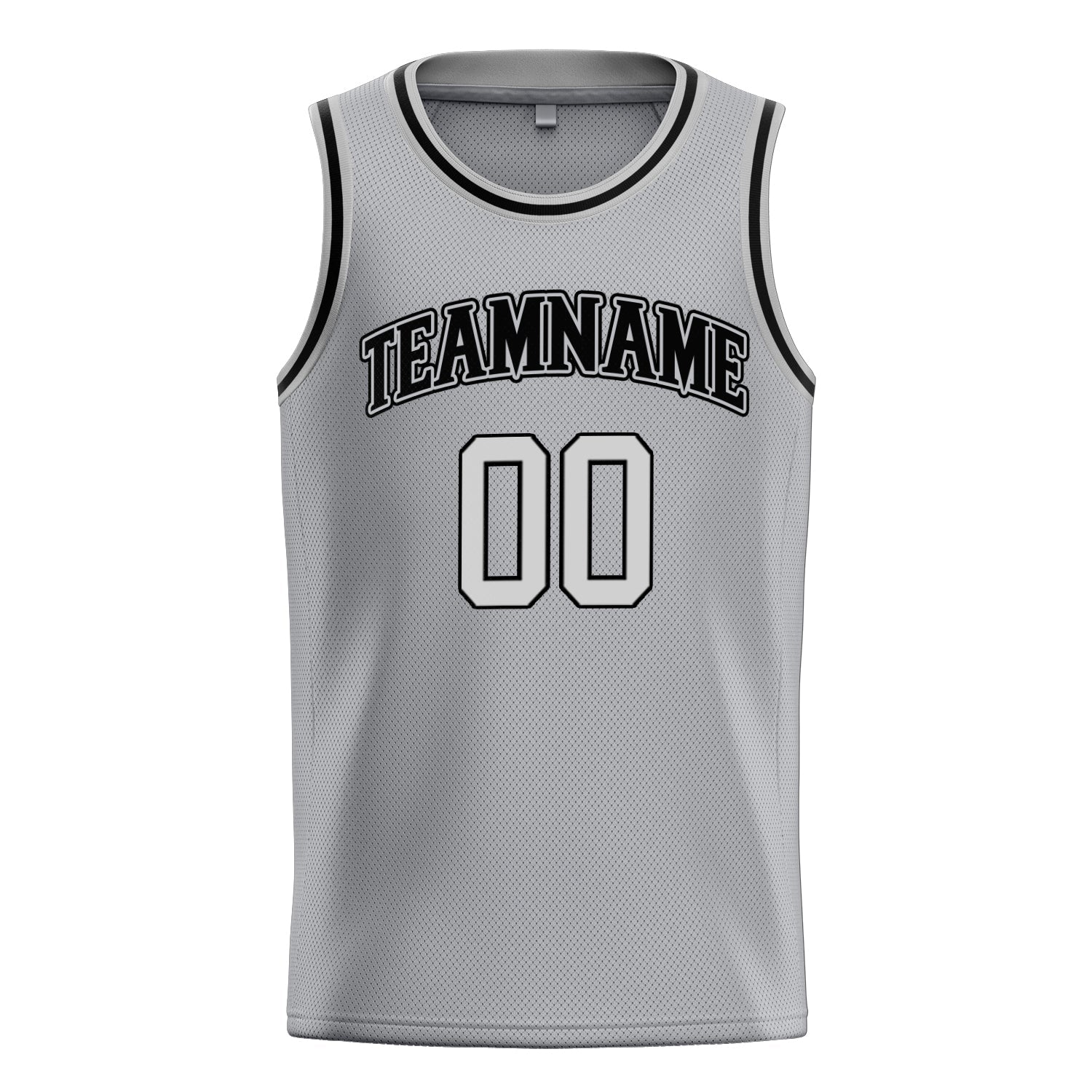 Custom Gray Black Solid-Color Basketball Jersey