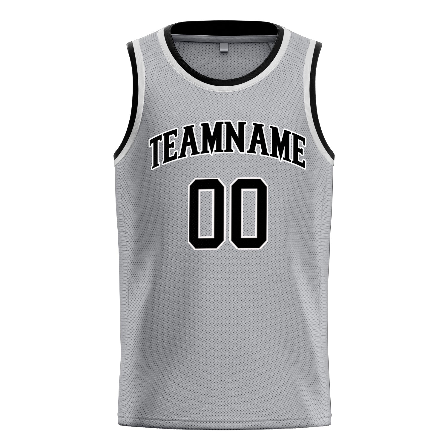 Custom Gray Black Solid-Color Basketball Jersey