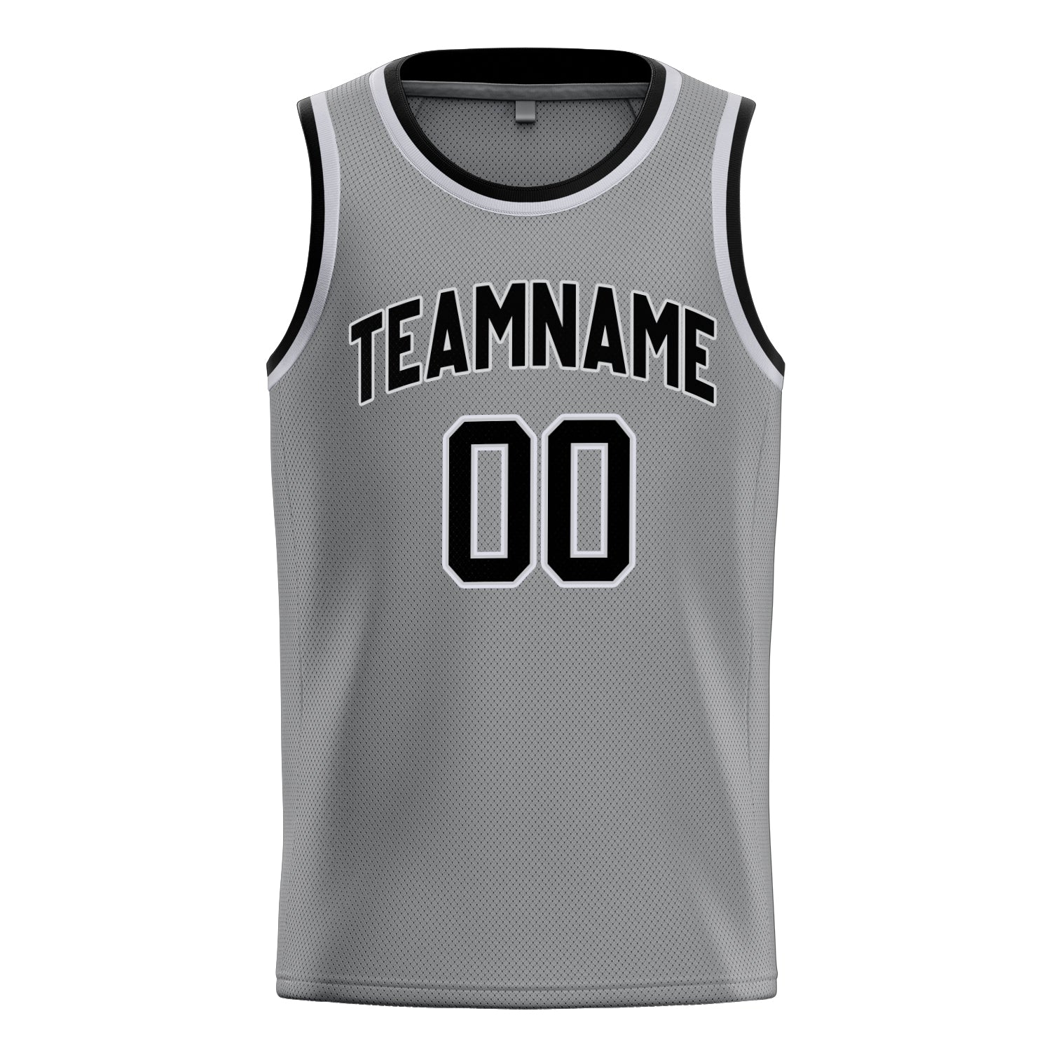 Custom Gray Black Solid-Color Basketball Jersey