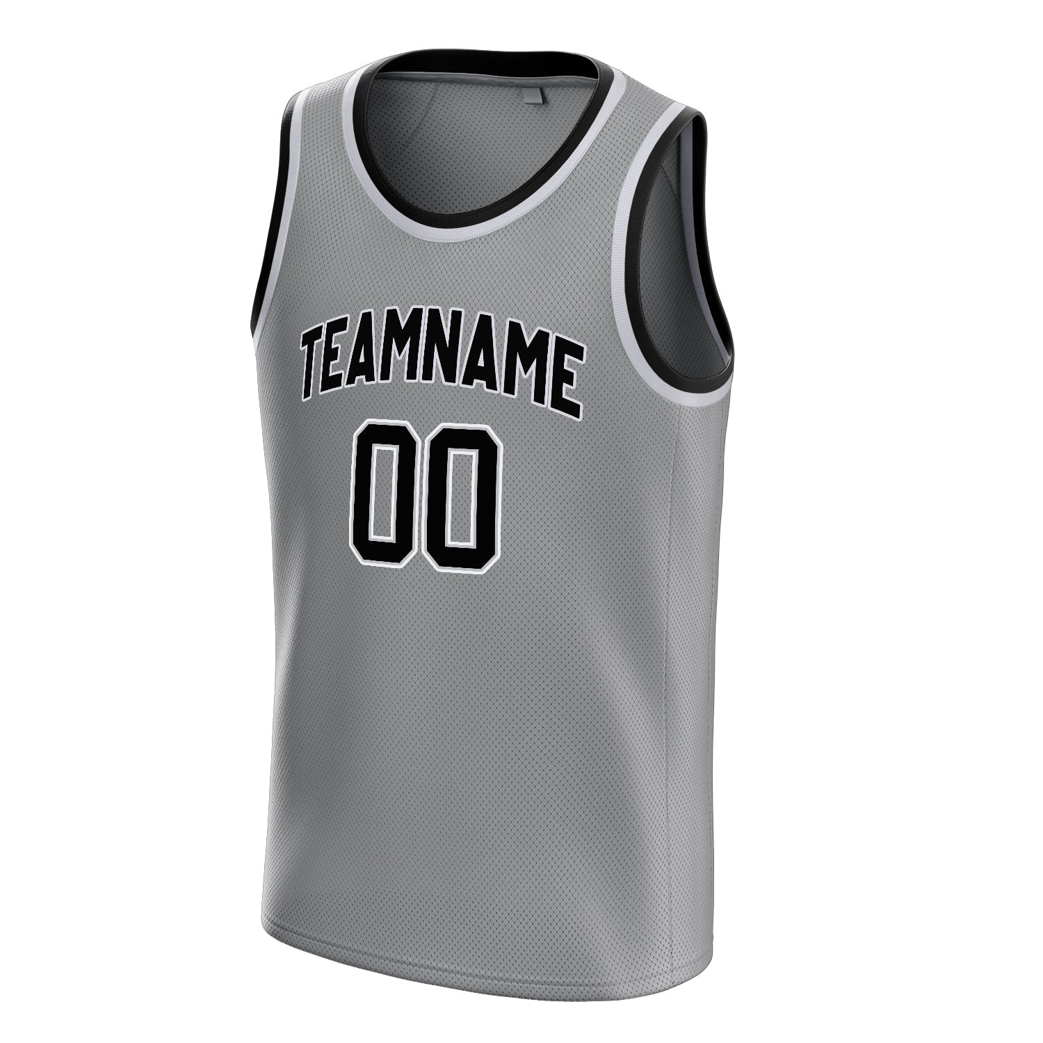 Custom Gray Black Solid-Color Basketball Jersey