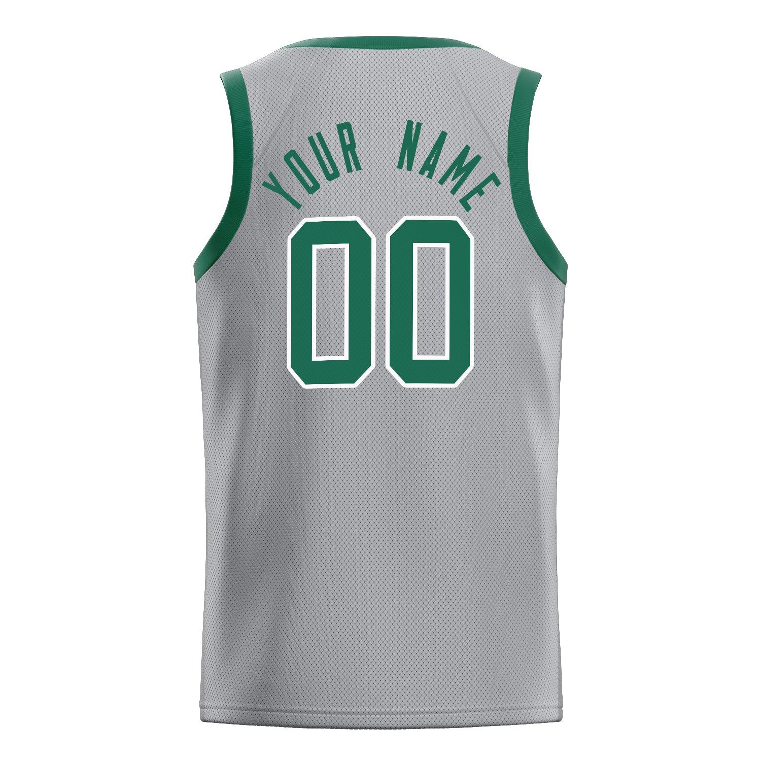 Custom Gray Kelly-Green Solid-Color Basketball Jersey