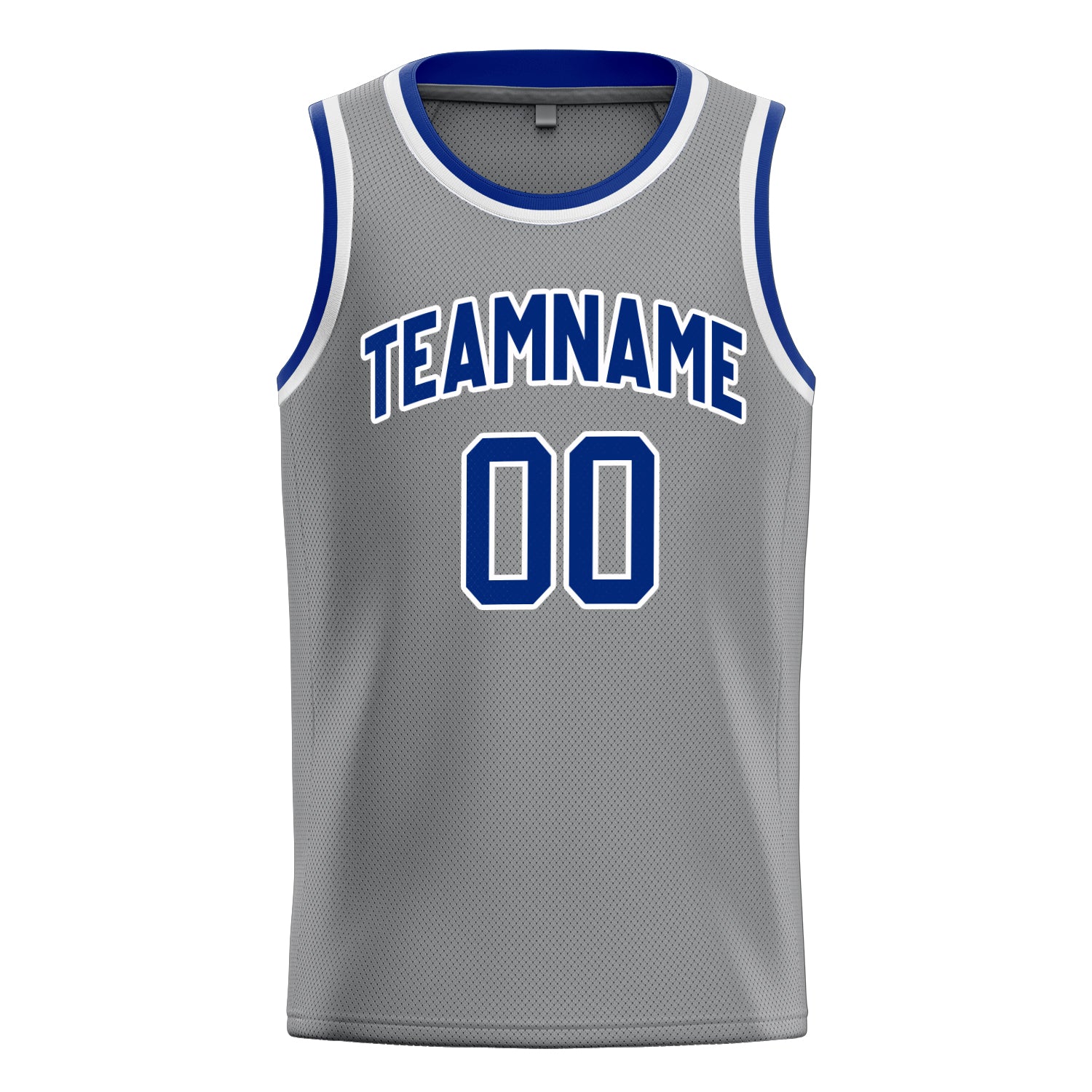 Custom Gray Royal Solid-Color Basketball Jersey