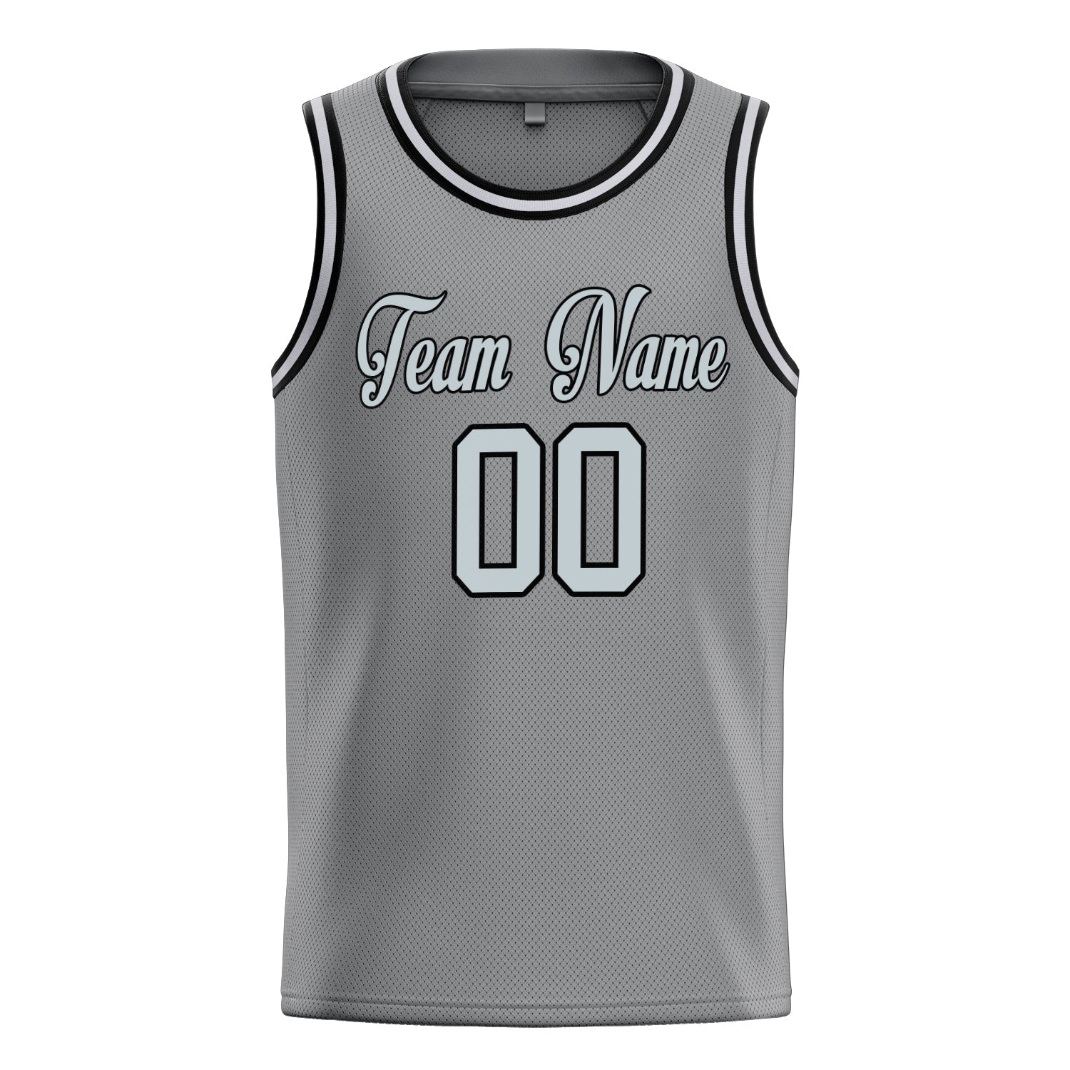 Custom Gray White Solid-Color Basketball Jersey