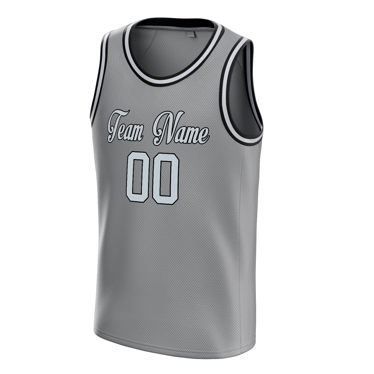 Custom Gray White Solid-Color Basketball Jersey